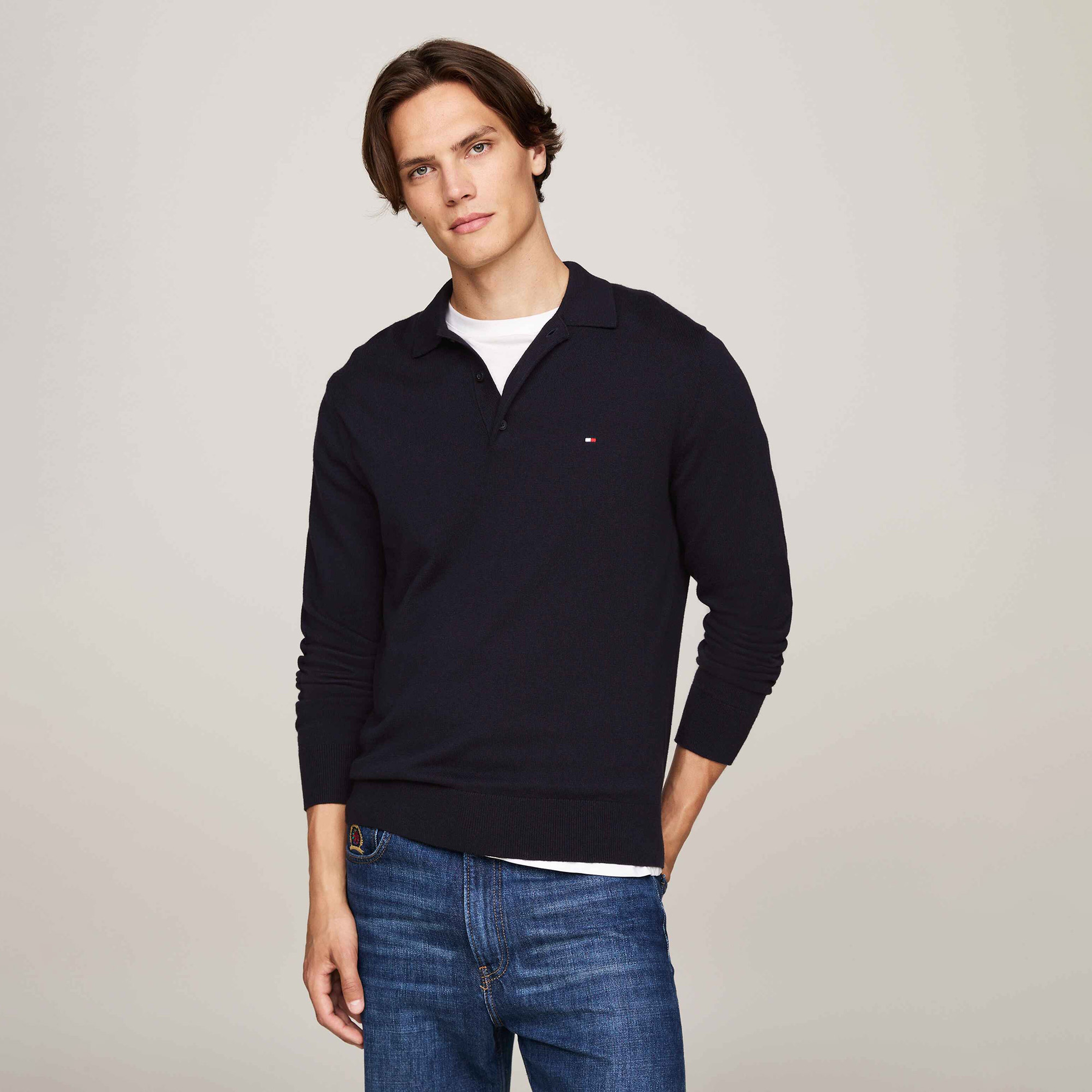 Tommy Hilfiger Erkek Mavi Triko