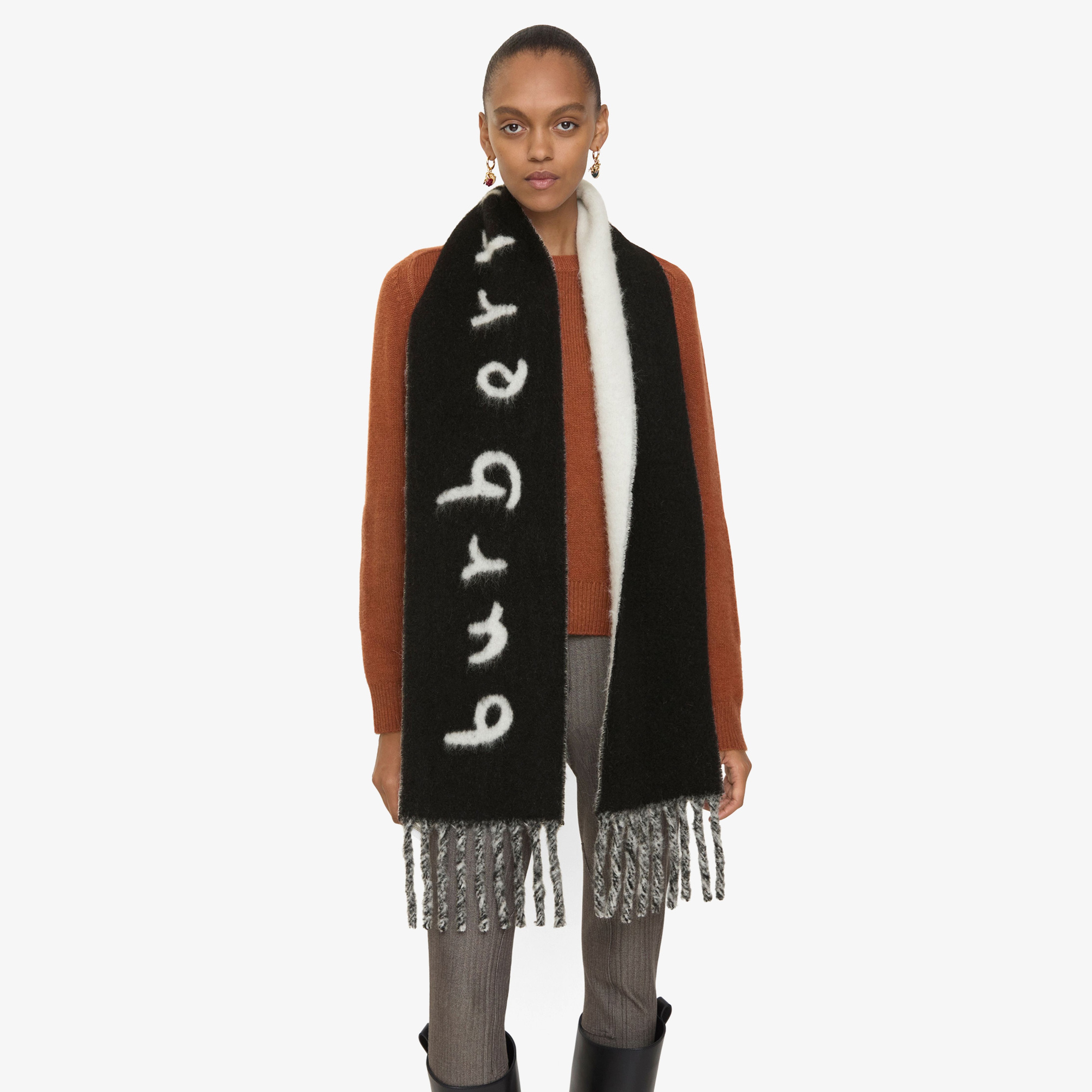 Burberry Kadın Siyah Atkı