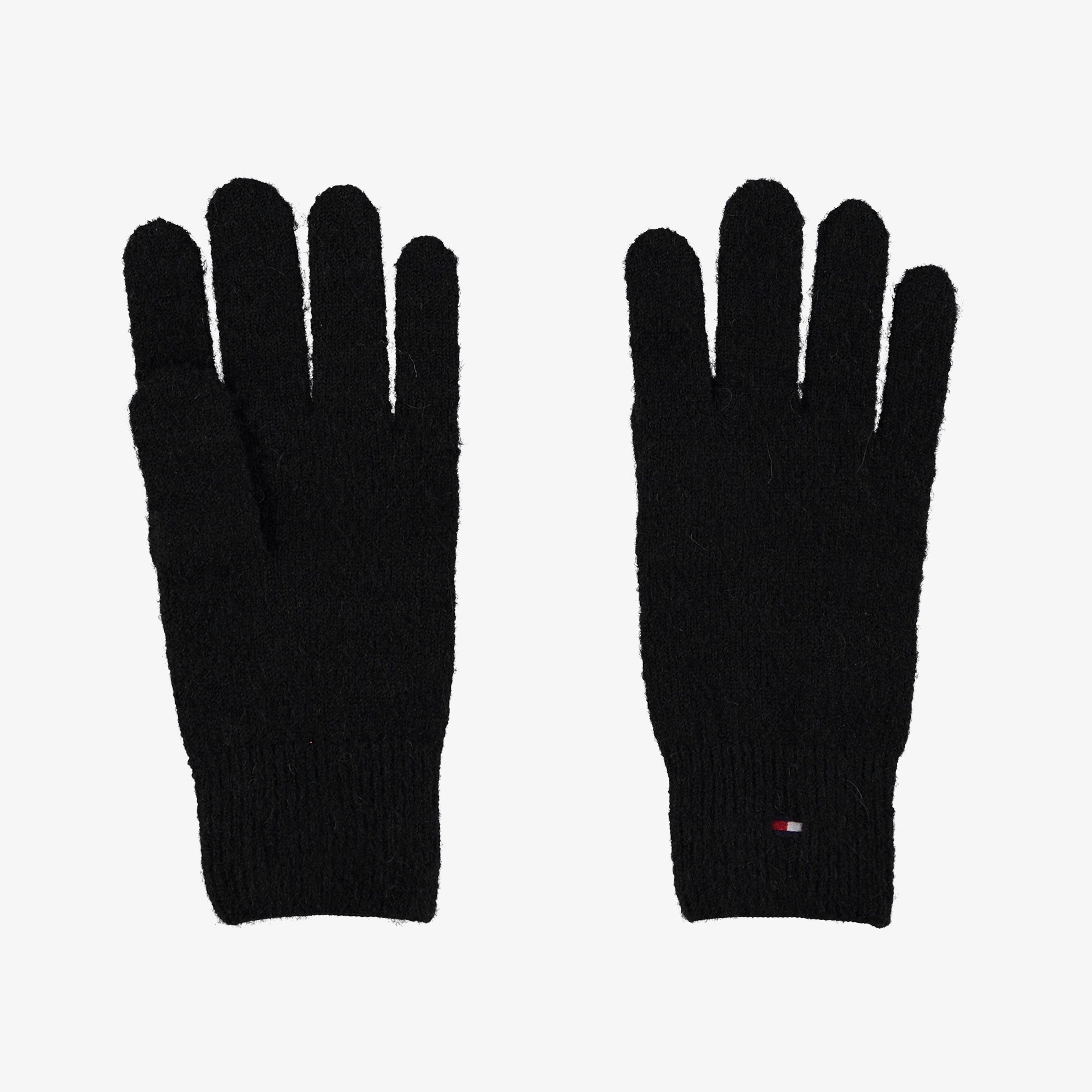 Tommy Hilfiger Flag Fluffy Knit Kadın Siyah Eldiven