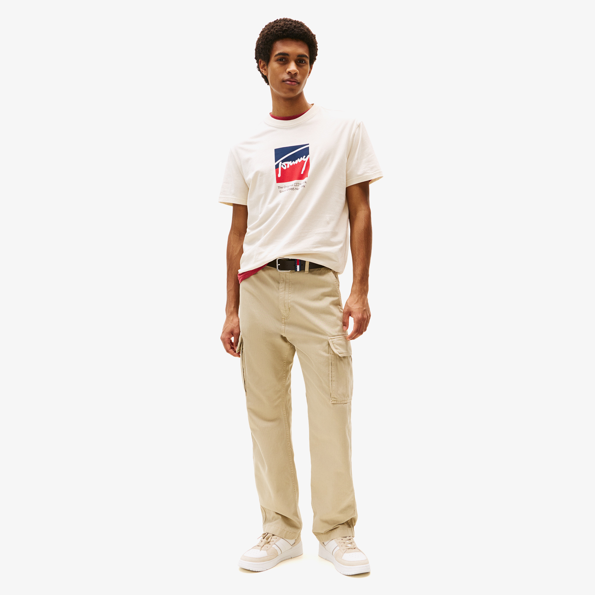 Tommy Jeans Regular Erkek Bej T-Shirt
