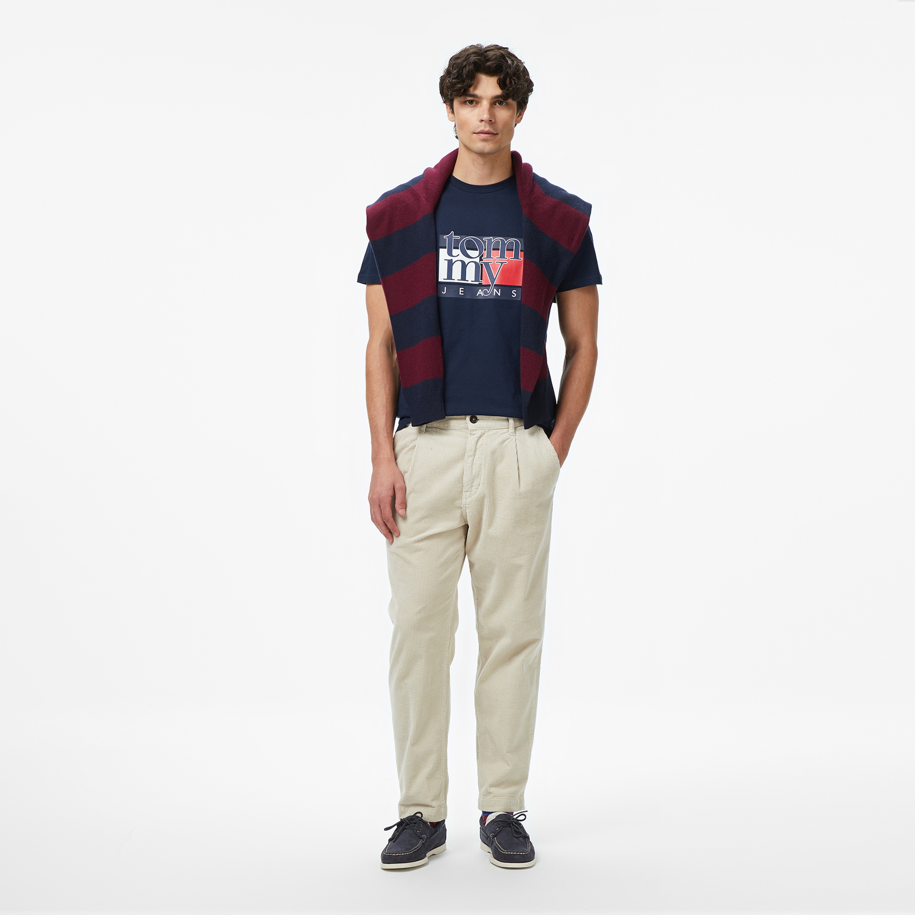 Tommy Hilfiger Twist Slim Flag Erkek Lacivert T-Shirt