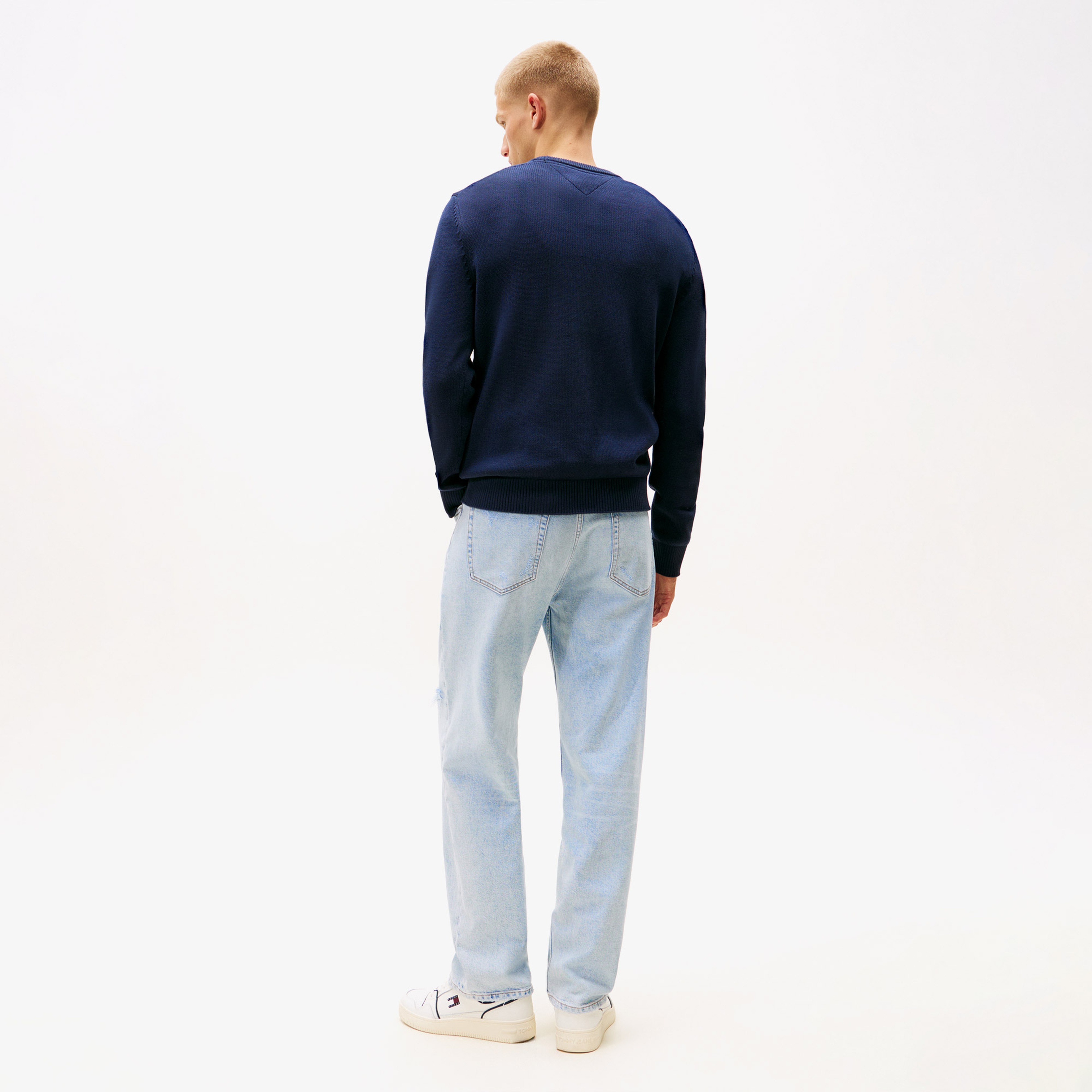 Tommy Jeans Slim Essentials Erkek Lacivert Kazak