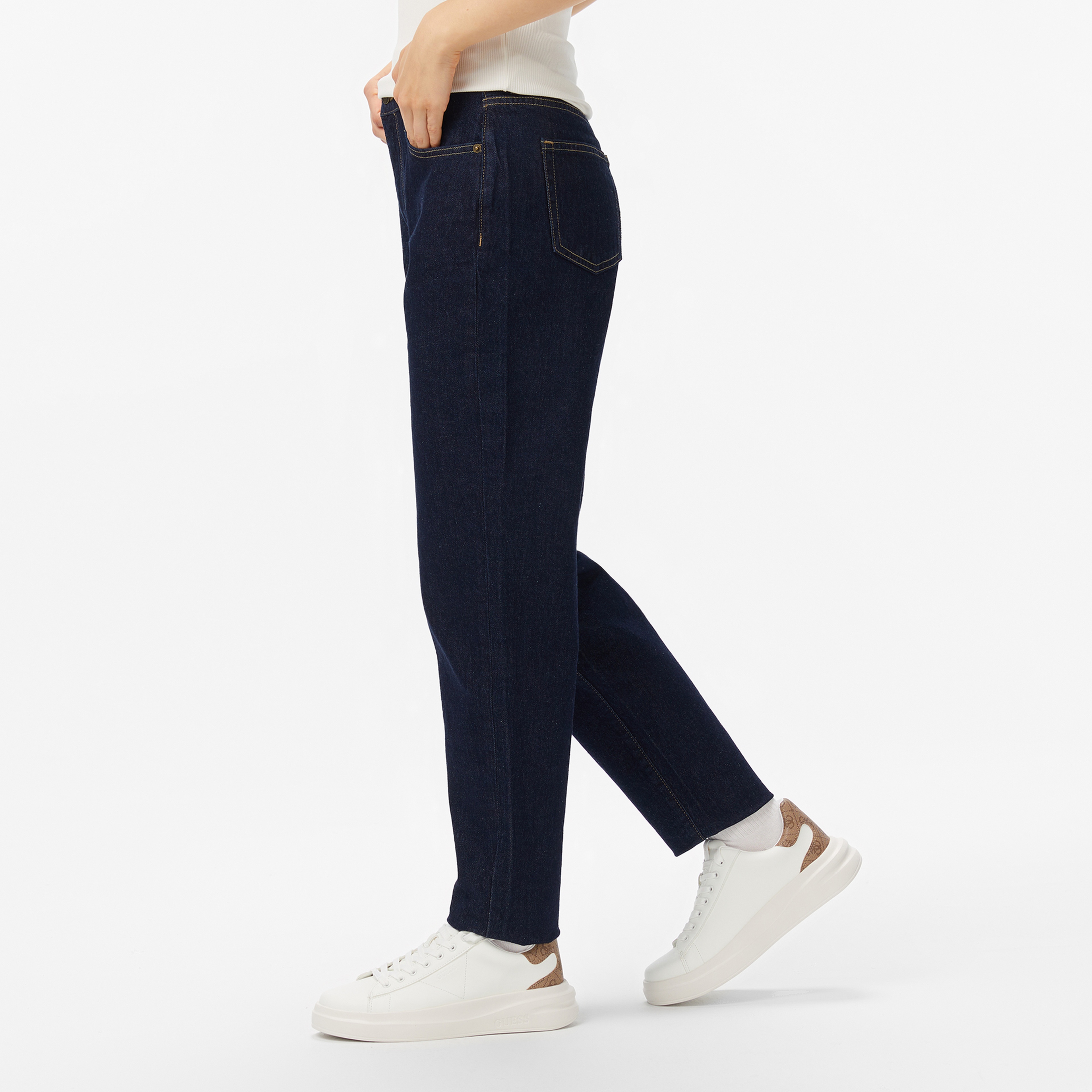 Guess Elbina Logo Kadın Beyaz Sneaker