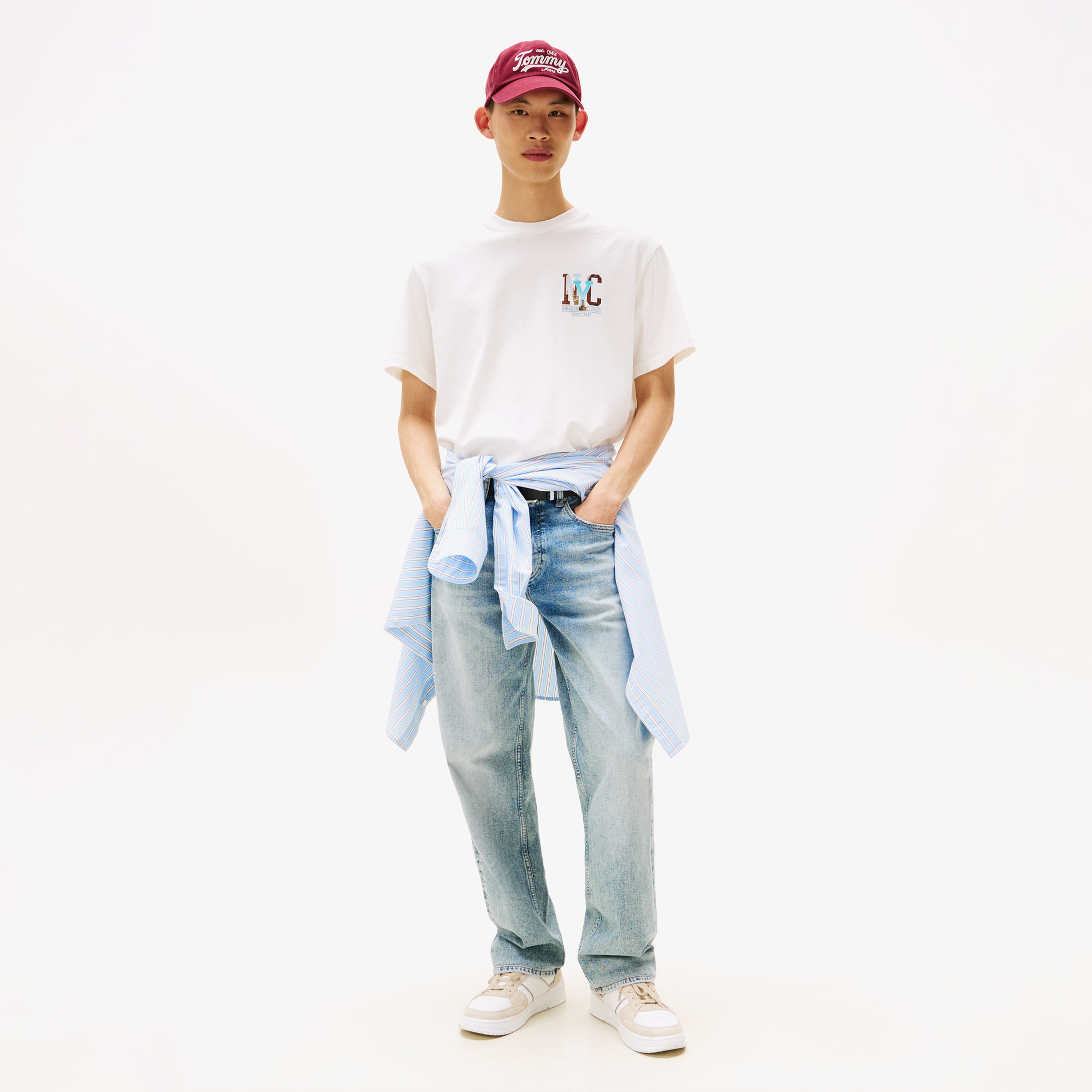 Tommy Jeans Relax Novelty Graphic Erkek Beyaz T-Shirt