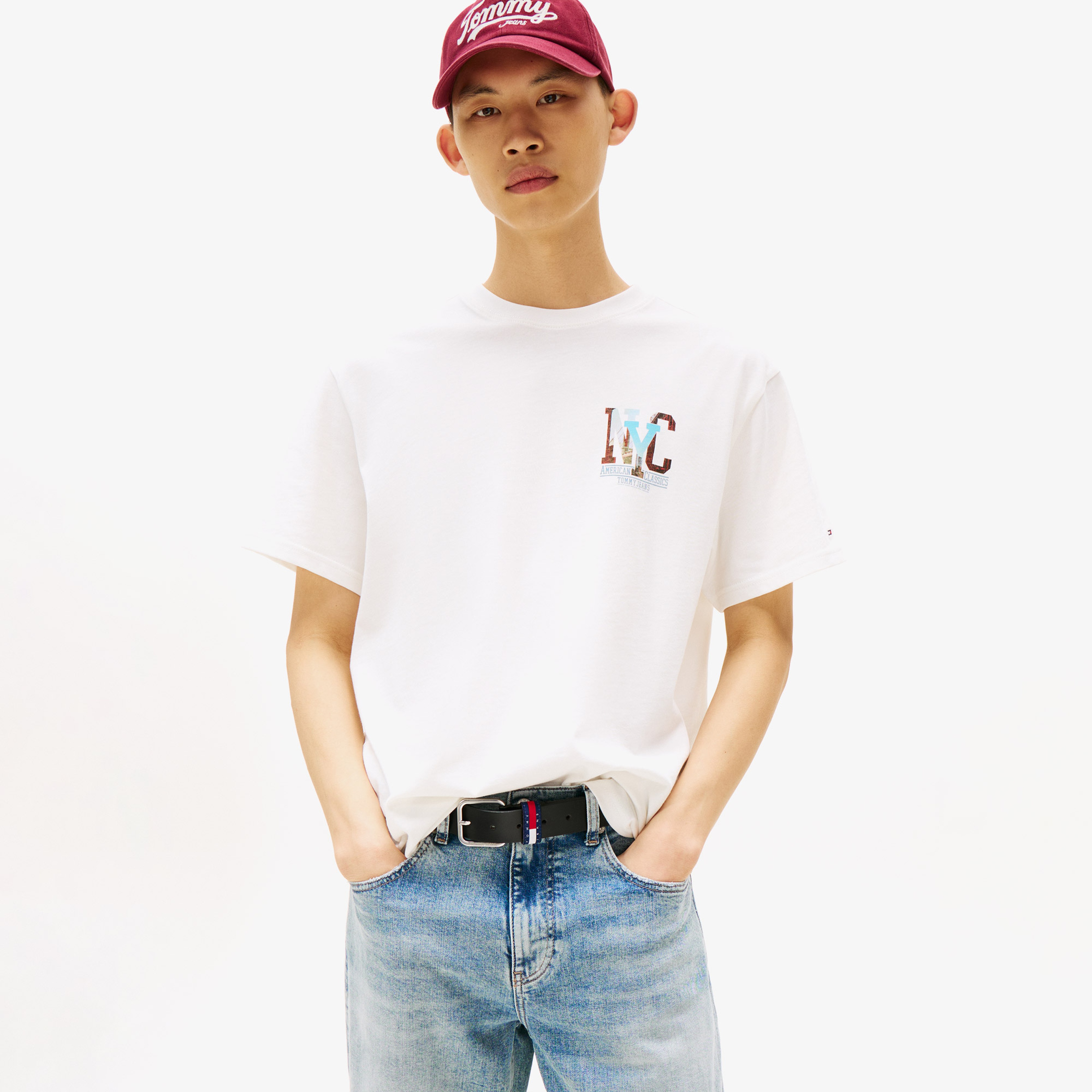 Tommy Jeans Relax Novelty Graphic Erkek Beyaz T-Shirt