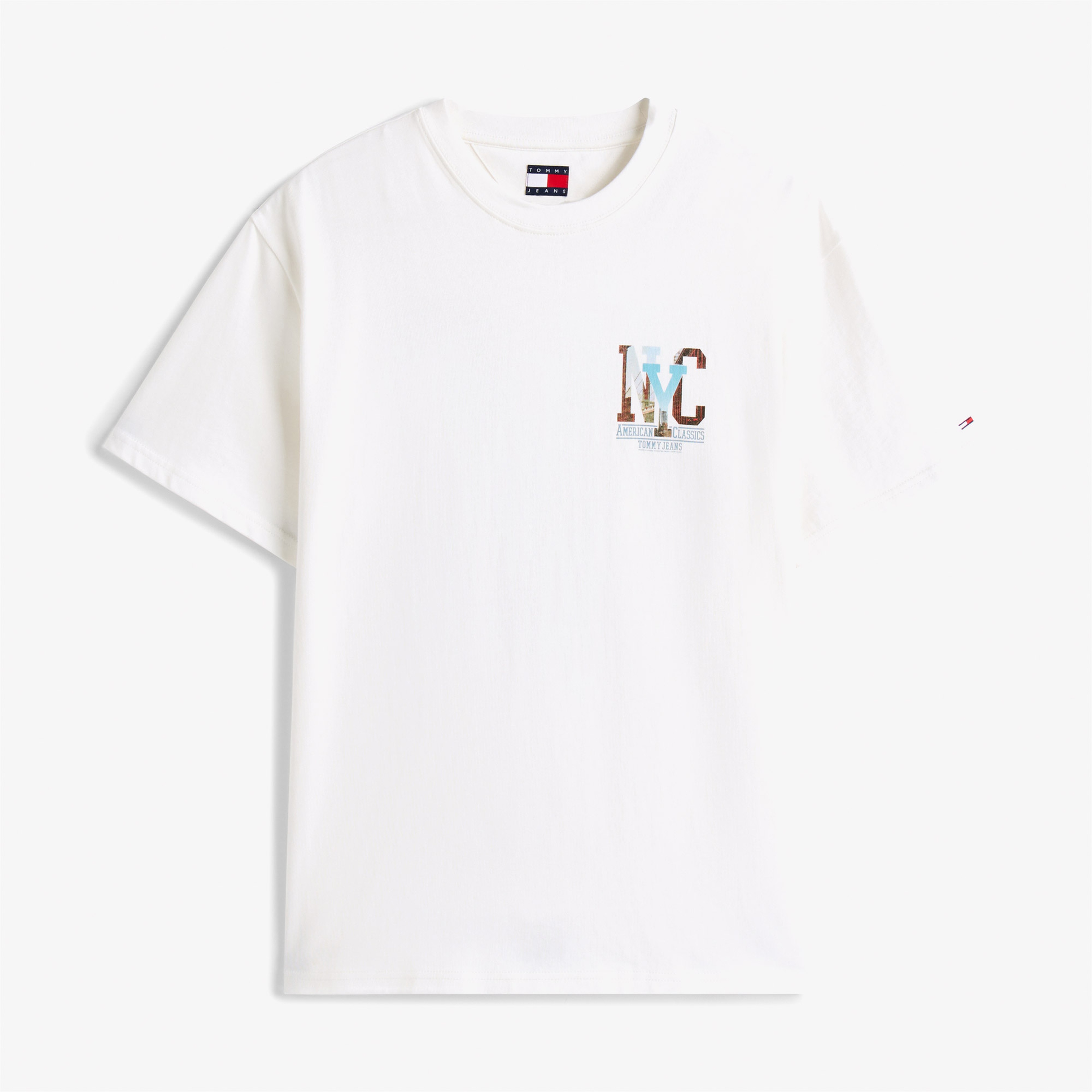 Tommy Jeans Relax Novelty Graphic Erkek Beyaz T-Shirt