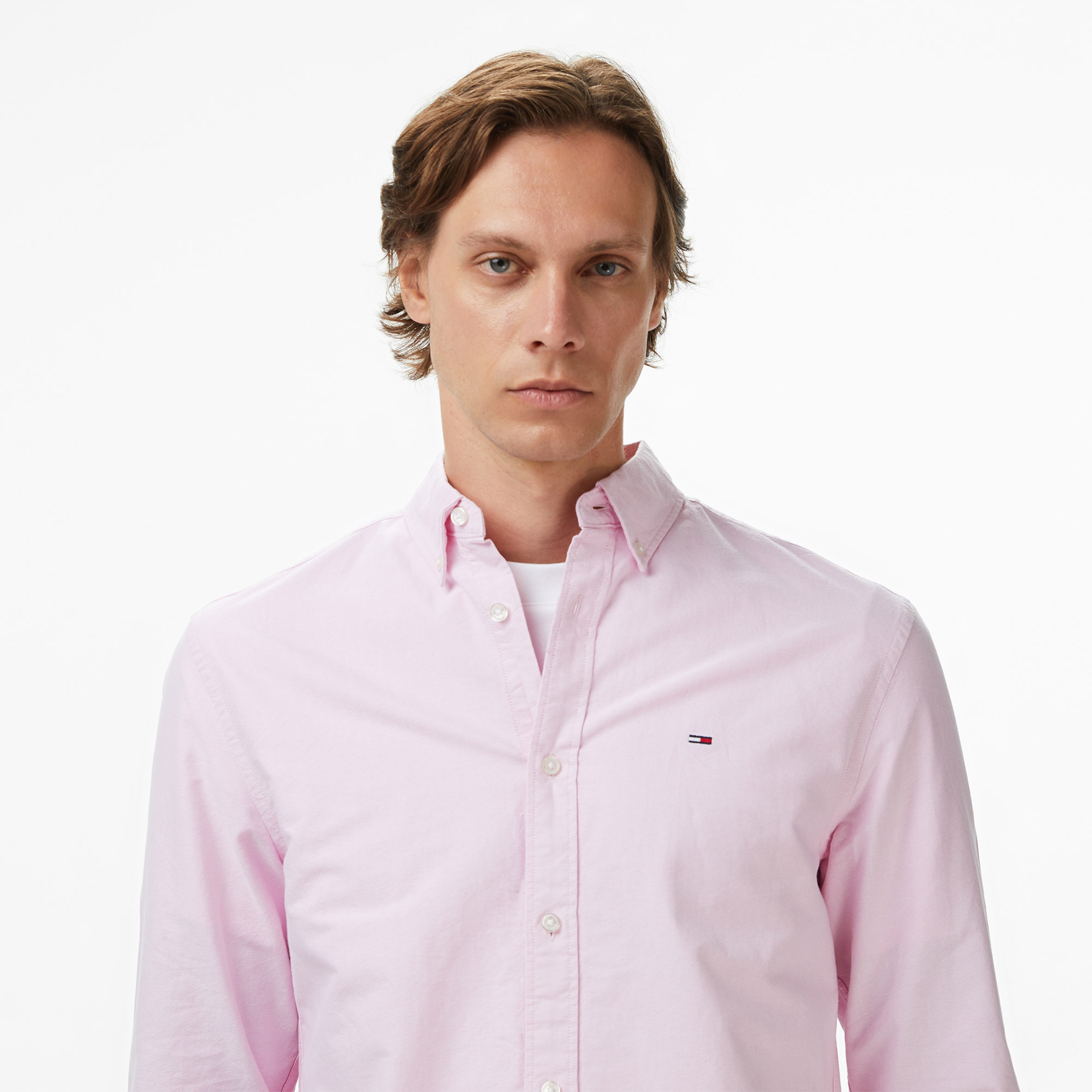 Tommy Jeans Regular Oxford Erkek Pembe Gömlek