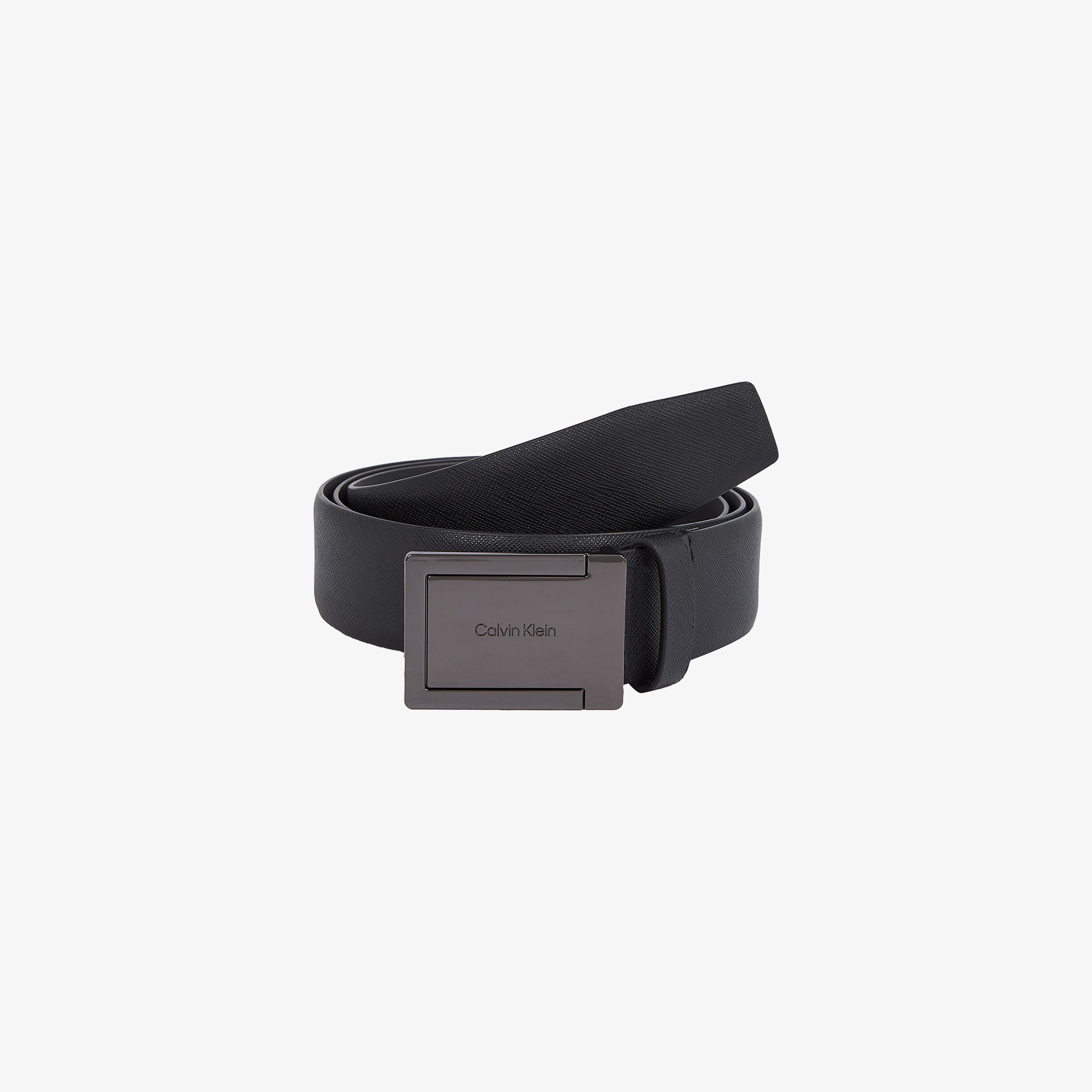 Calvin Klein Formal Plaque Erkek Siyah Kemer