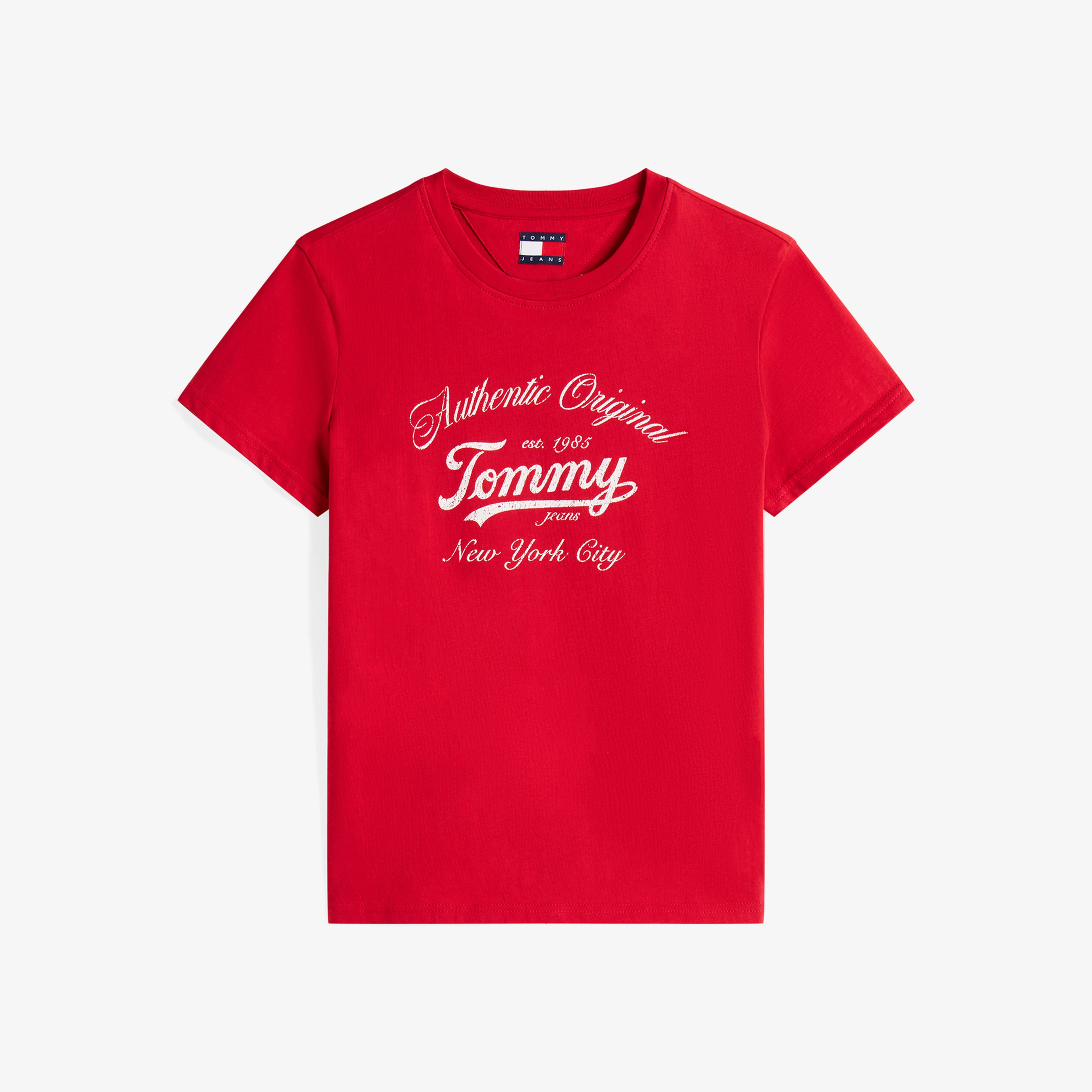 Tommy Hilfiger Essential Logo 1 Kadın Kırmızı T-Shirt