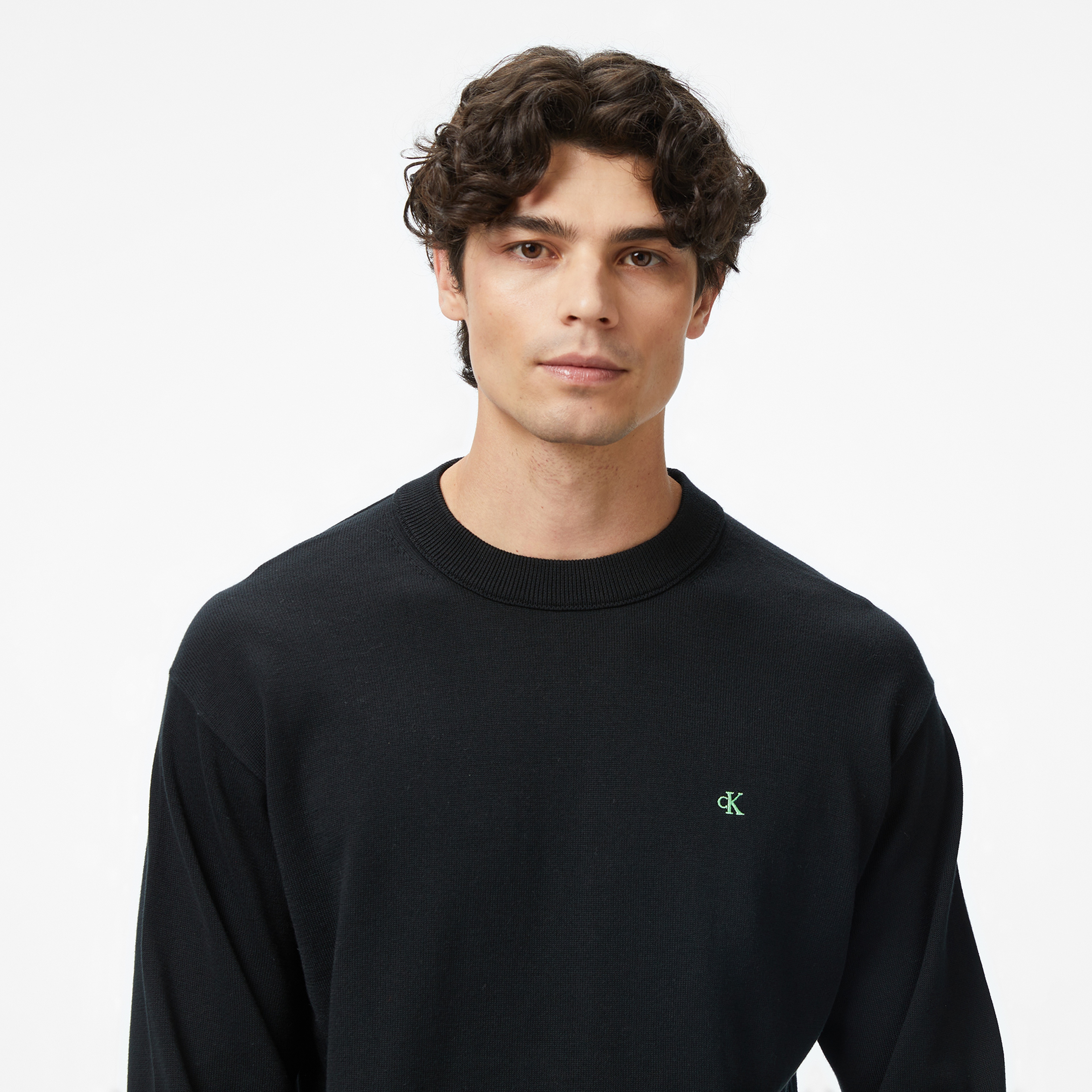 Calvin Klein Cotton Erkek Siyah Triko