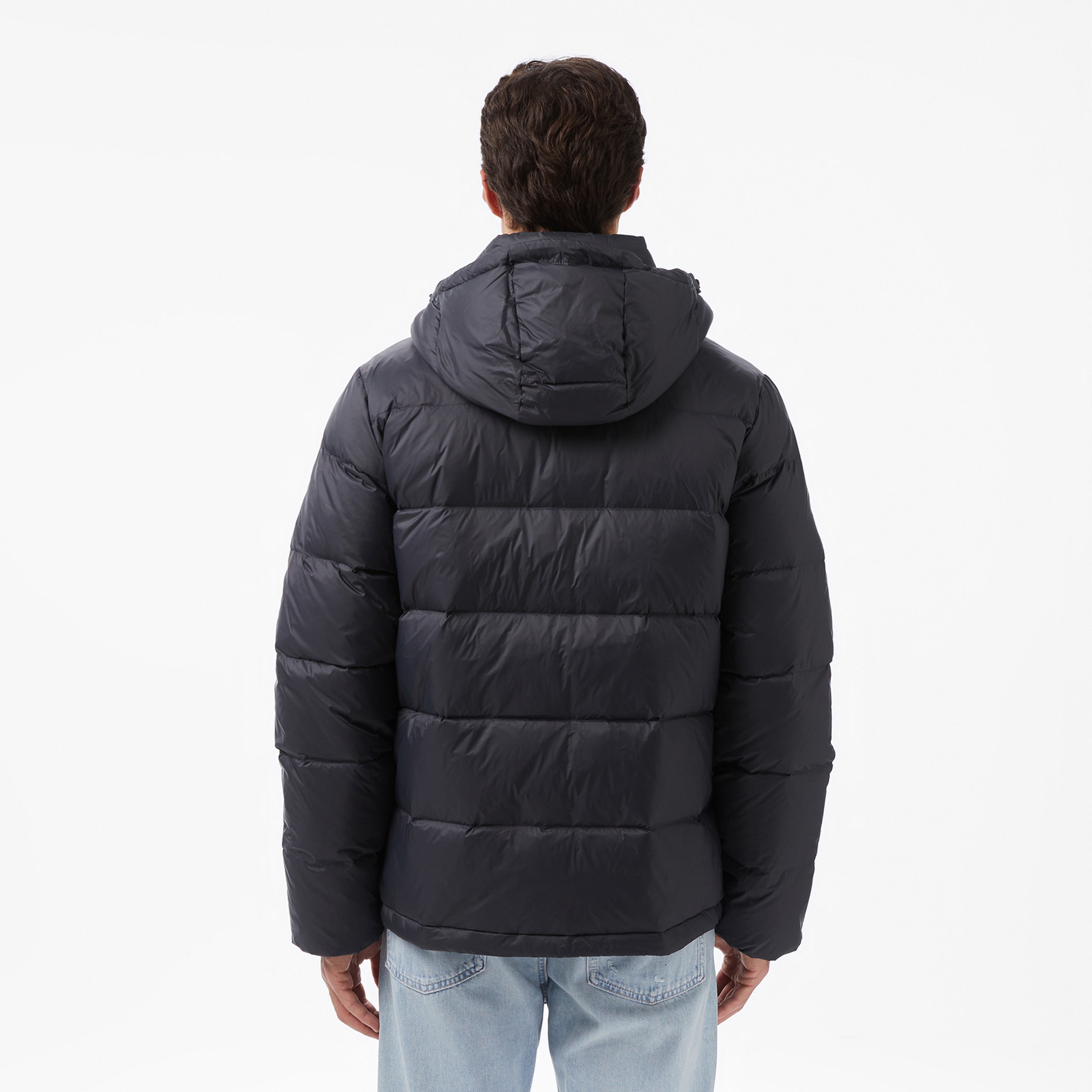Calvin Klein Nylon Zip Off Hood Down Puffer Erkek Siyah Mont
