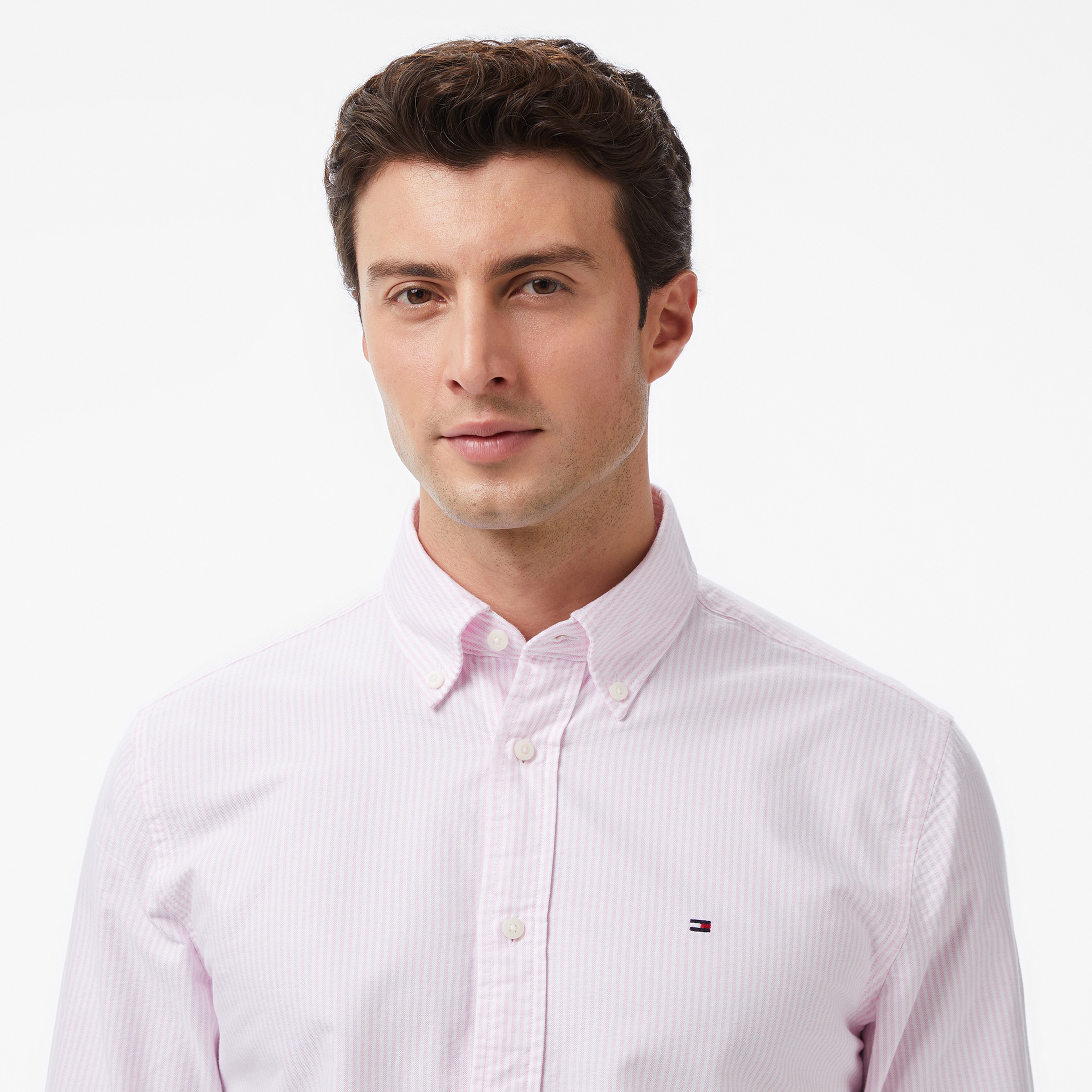 Tommy Hilfiger Heritage Oxford Stripe Erkek Pembe Gömlek