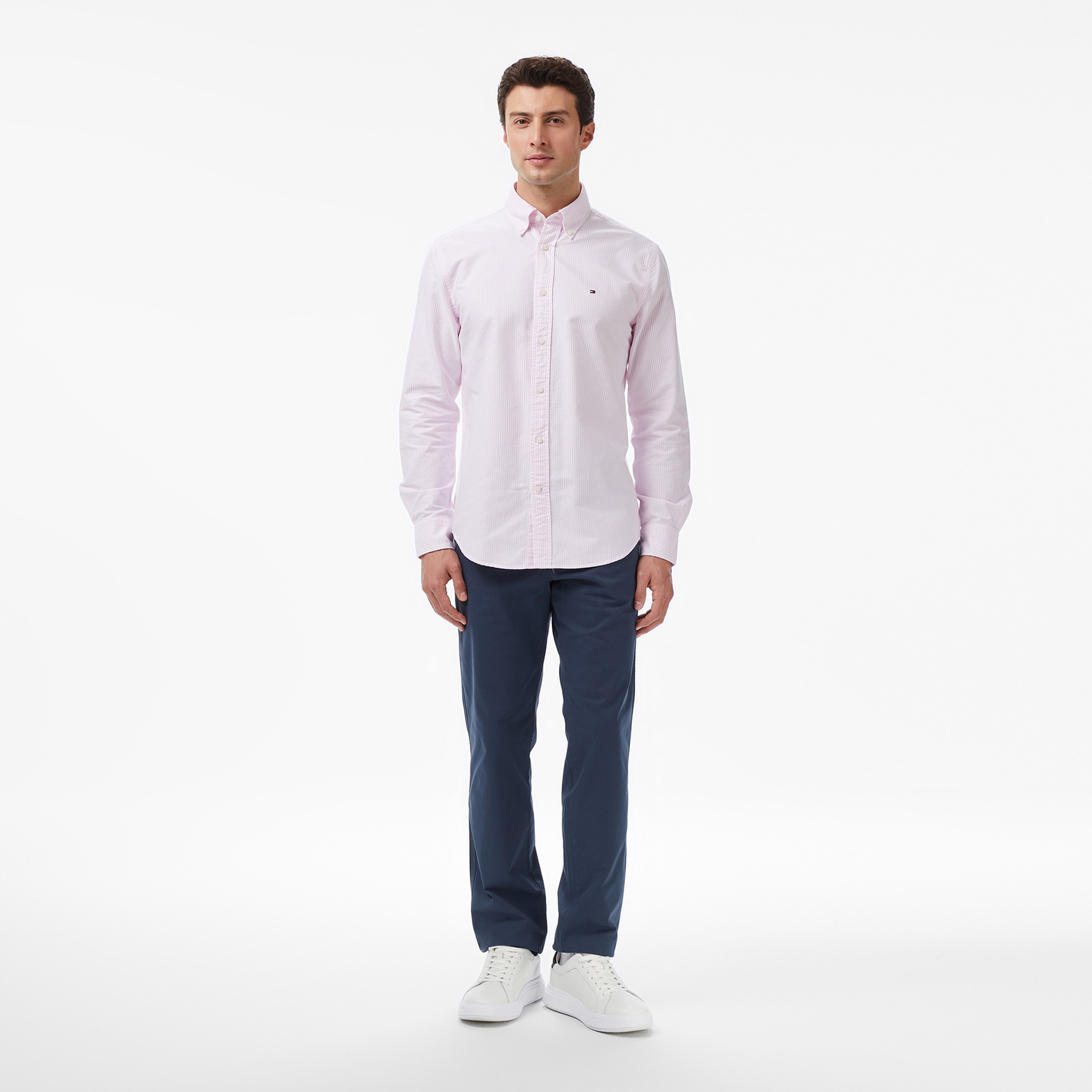 Tommy Hilfiger Heritage Oxford Stripe Erkek Pembe Gömlek