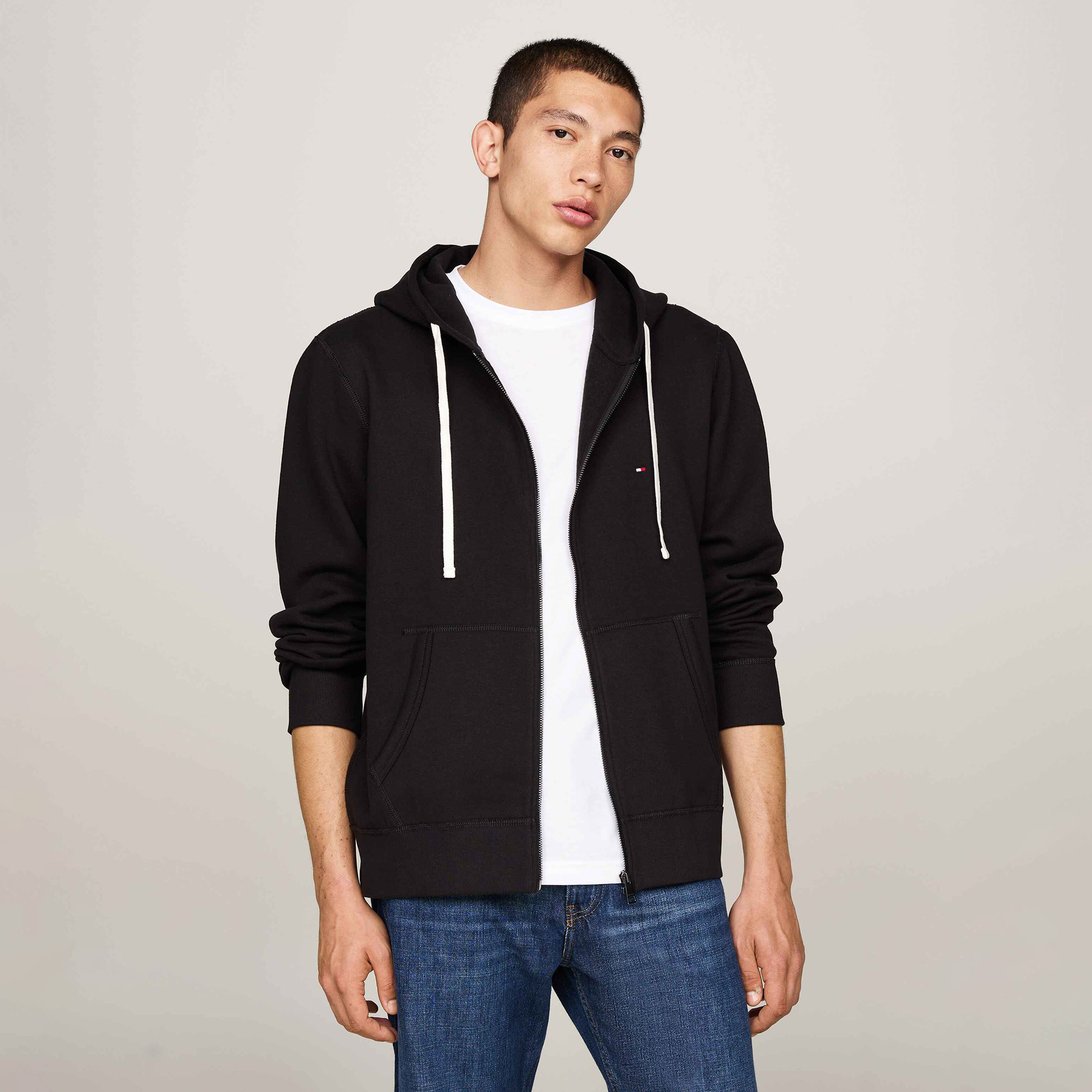 Tommy Hilfiger Erkek Siyah Hoodie