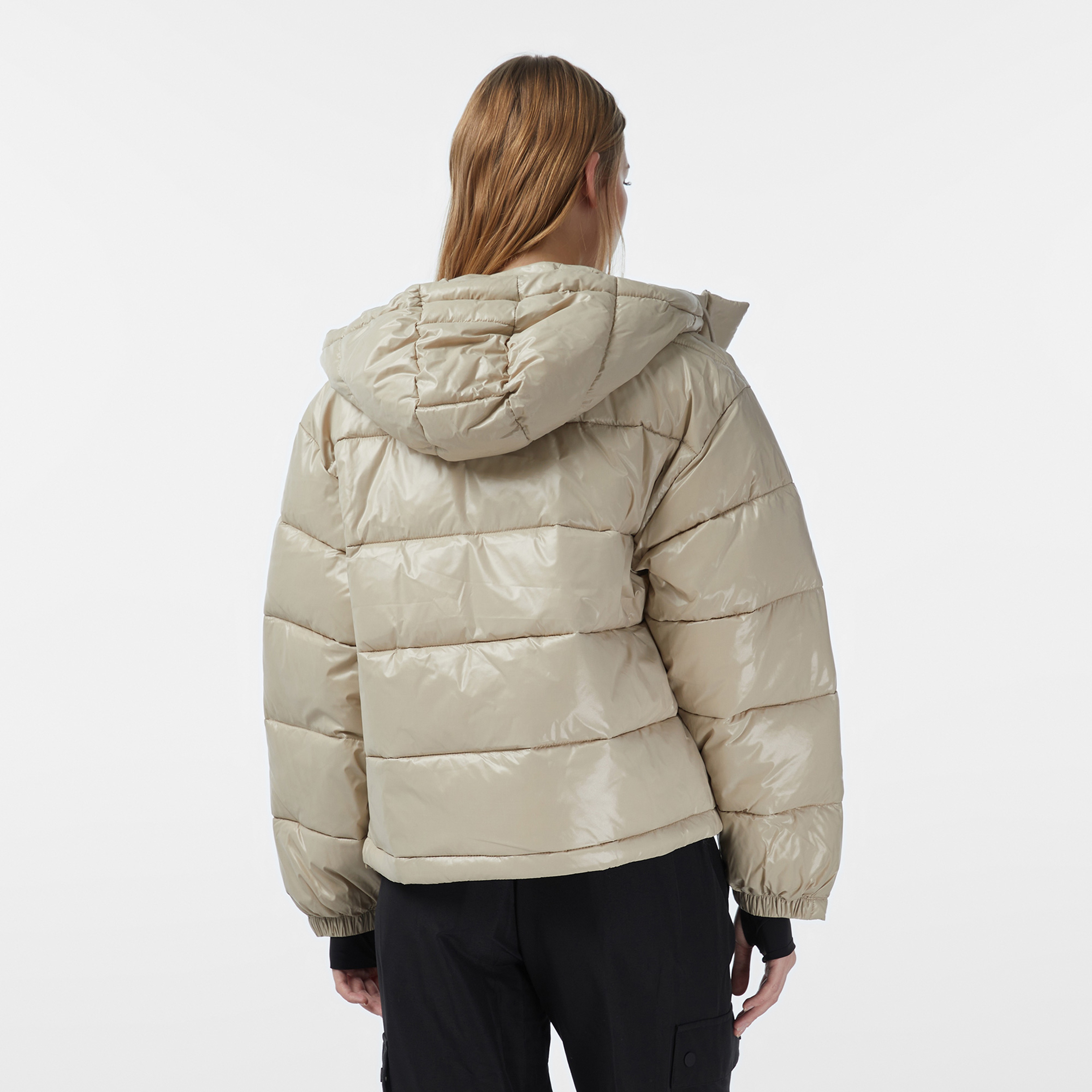 Calvin Klein Shine Puffer Kadın Bej Mont