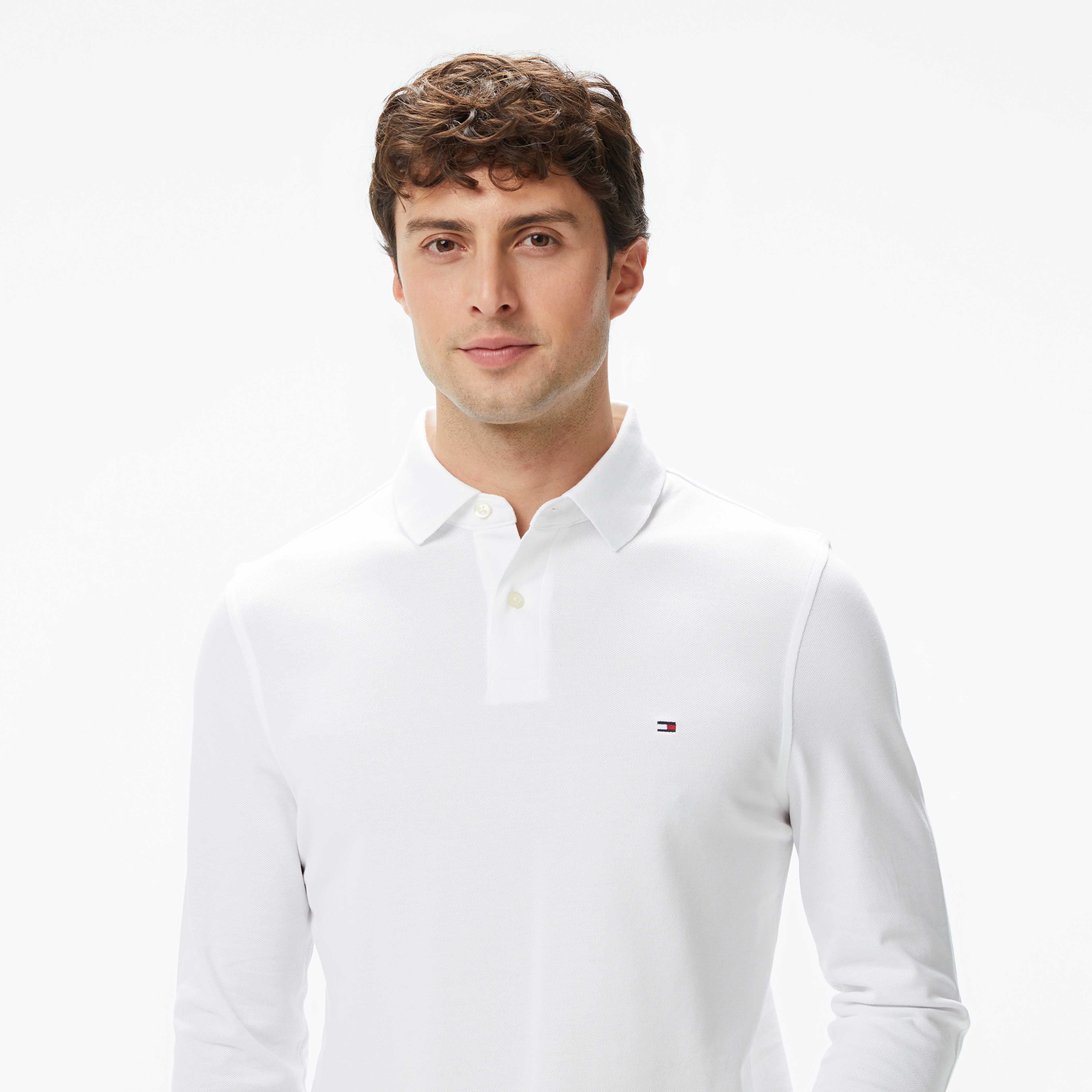 Tommy Hilfiger 1985 Regular Core Essentials Erkek Beyaz Polo Yaka T-Shirt