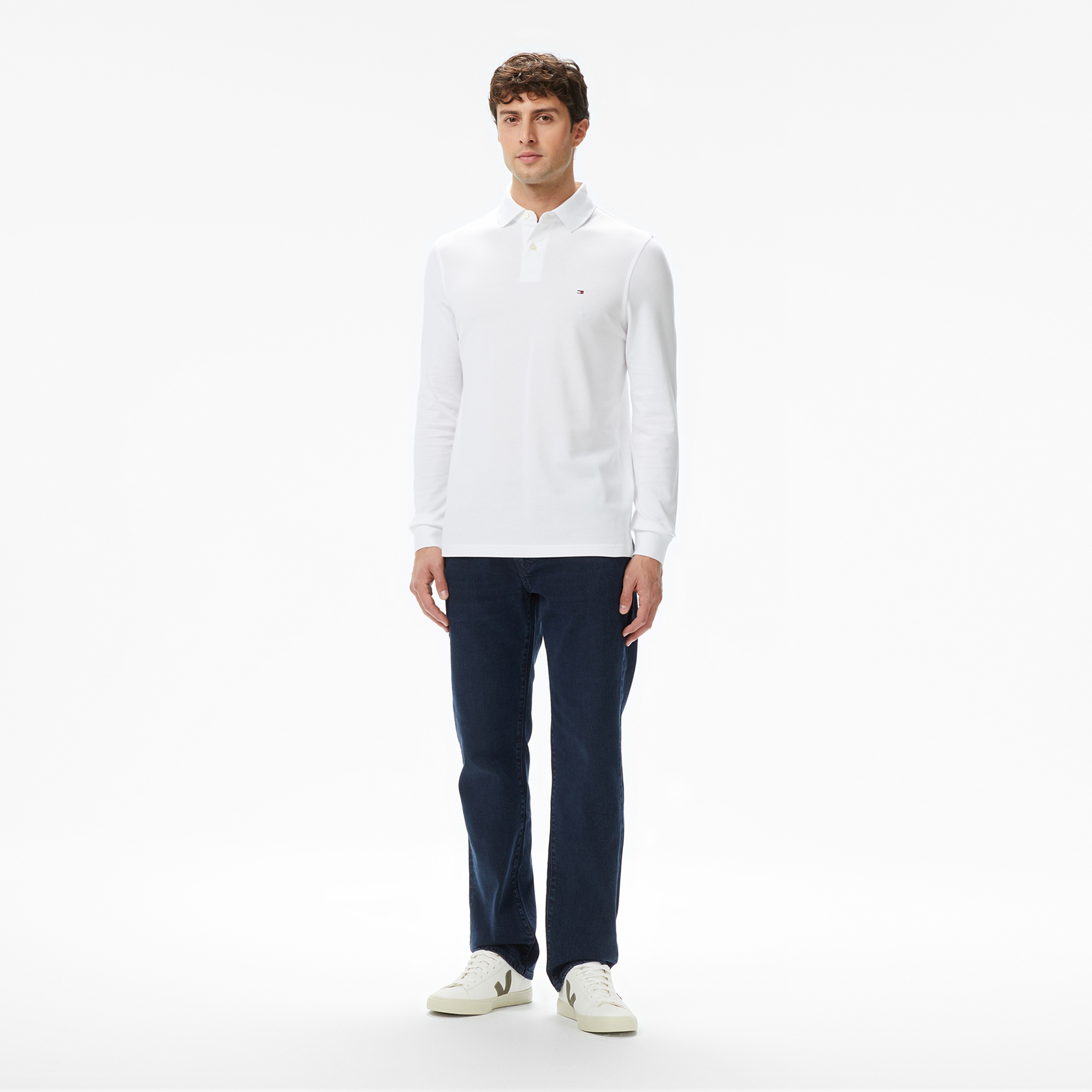 Tommy Hilfiger 1985 Regular Core Essentials Erkek Beyaz Polo Yaka T-Shirt