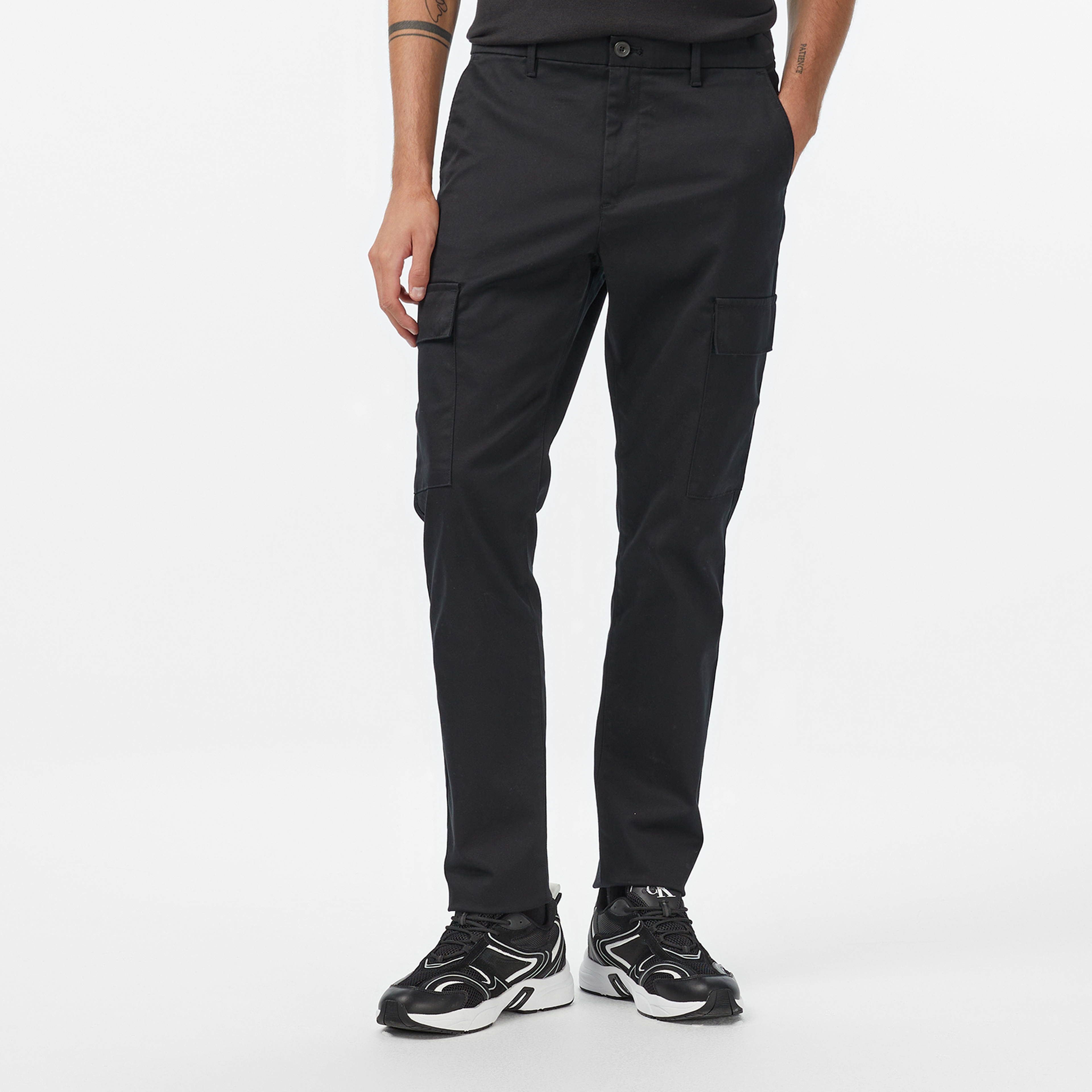 Calvin Klein Slim Refined Stretch Cargo Erkek Siyah Pantolon