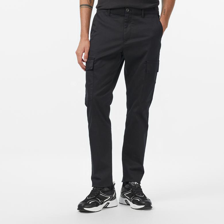 Calvin Klein Slim Refined Cotton Stretch Carg Erkek Siyah Pantolon