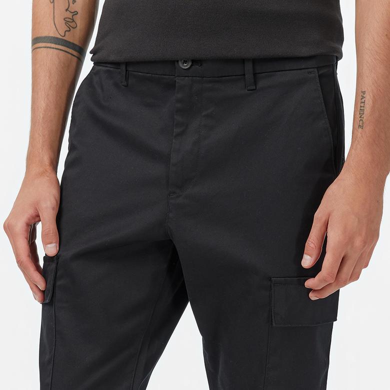 Calvin Klein Slim Refined Cotton Stretch Carg Erkek Siyah Pantolon