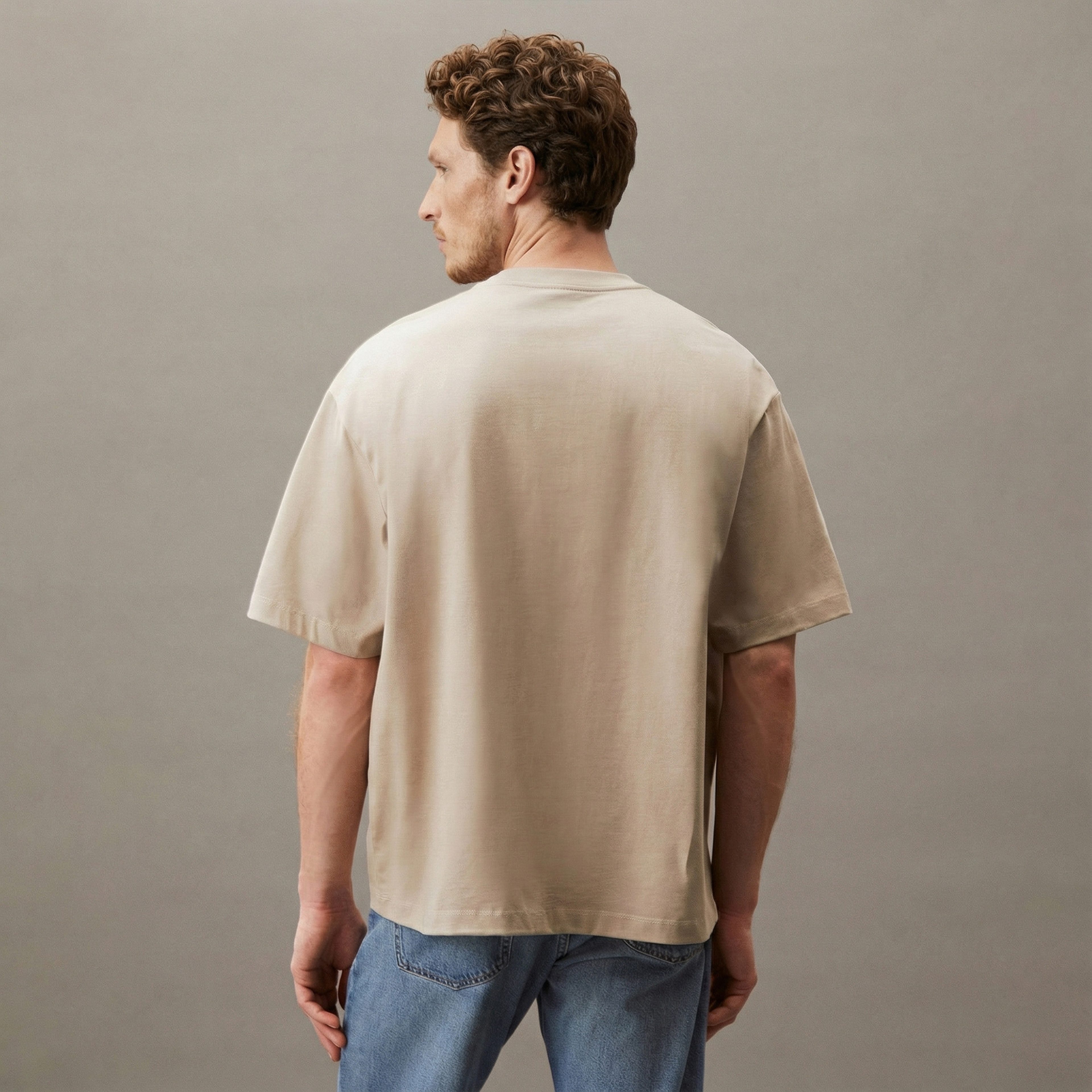 Calvin Klein Low Erkek Bej T-Shirt