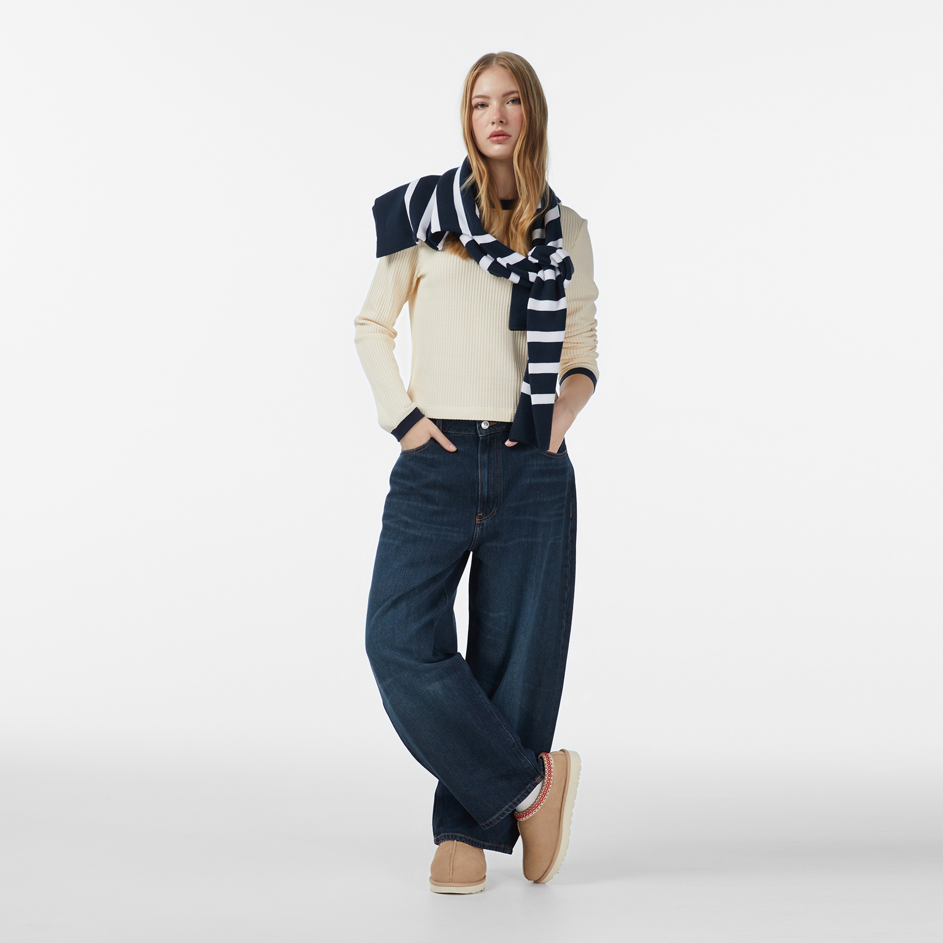 Calvin Klein Waffle Kadın Beyaz T-Shirt