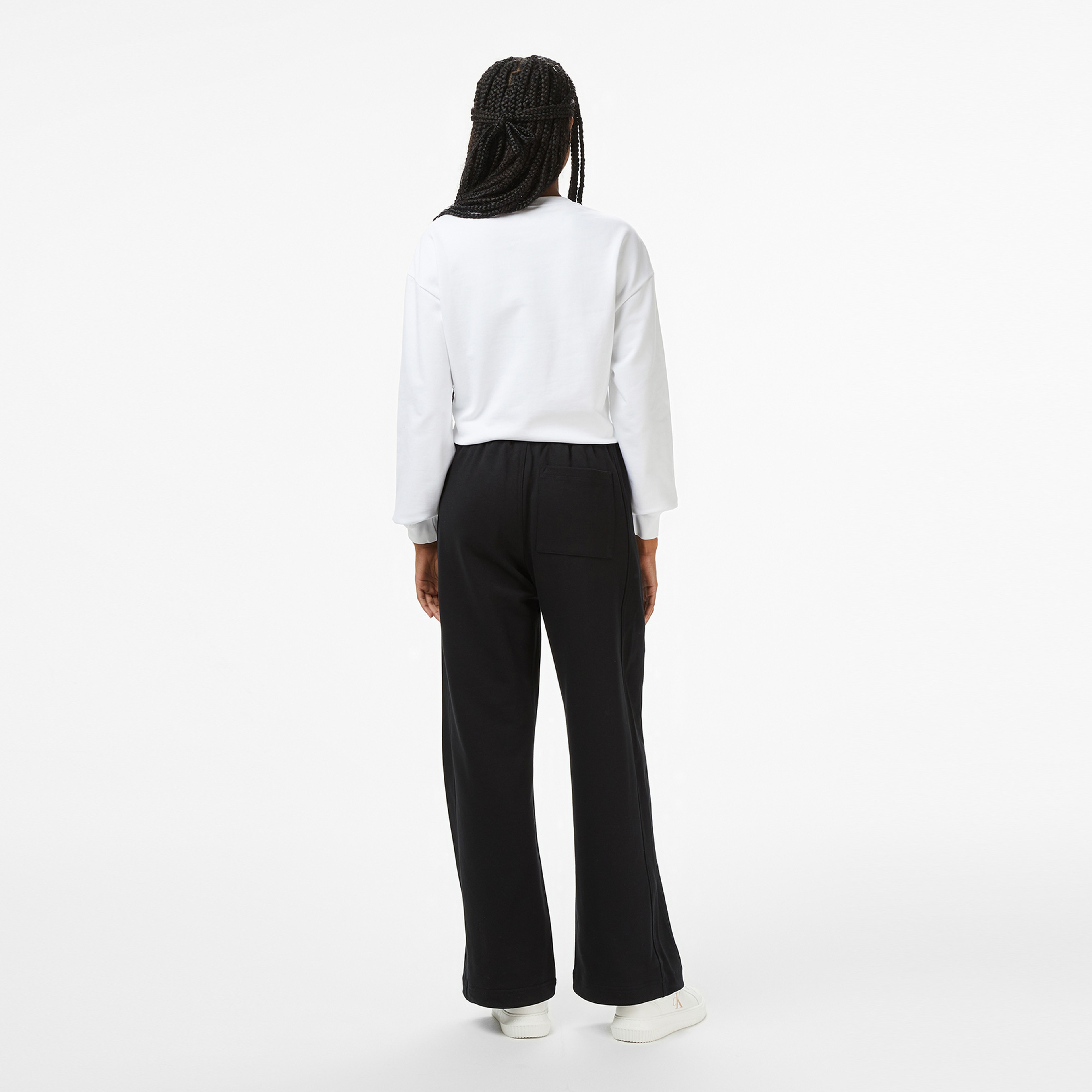 Calvin Klein French Terry Badge Logo Kadın Siyah Eşofman Altı