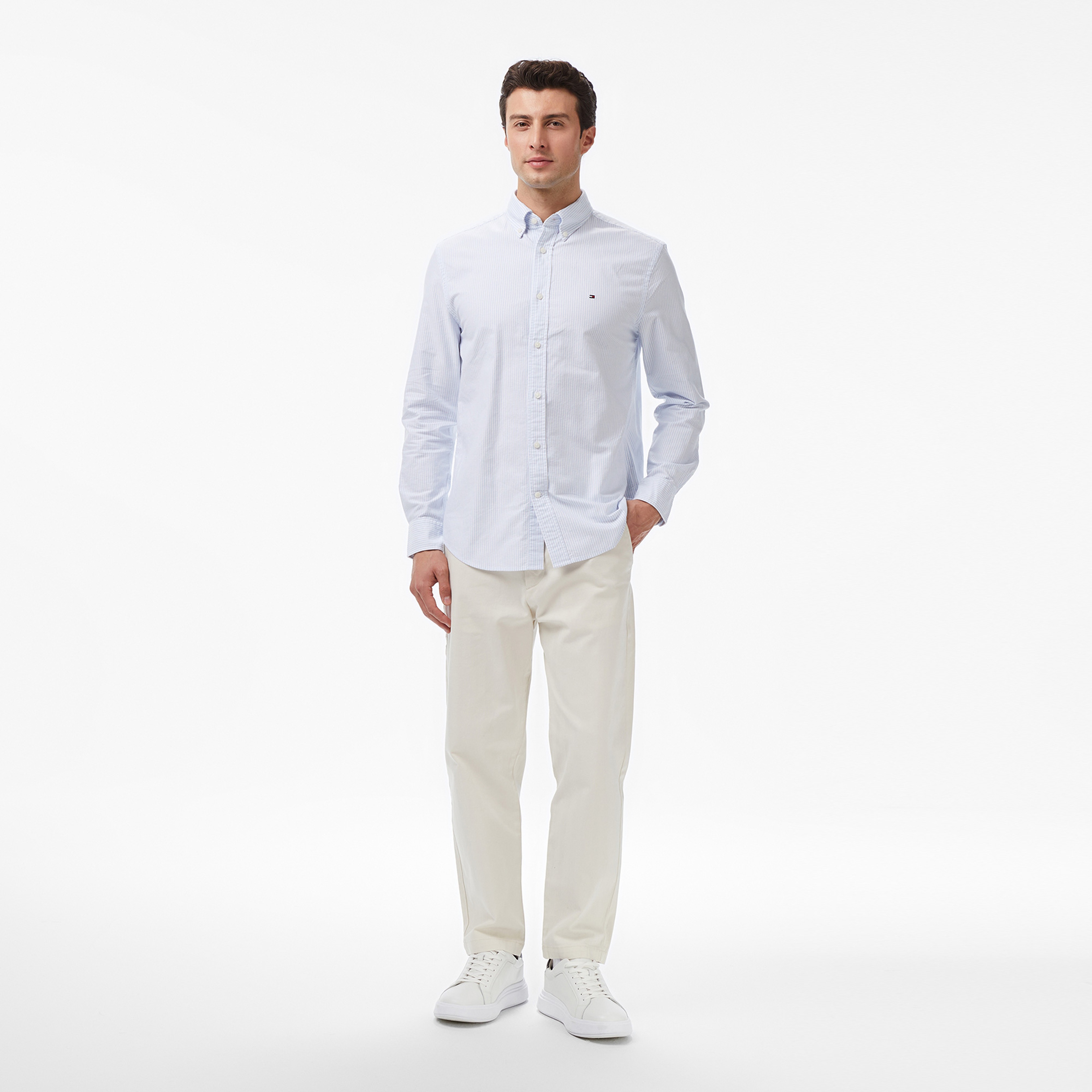 Tommy Hilfiger Heritage Oxford Stripe Erkek Mavi Gömlek