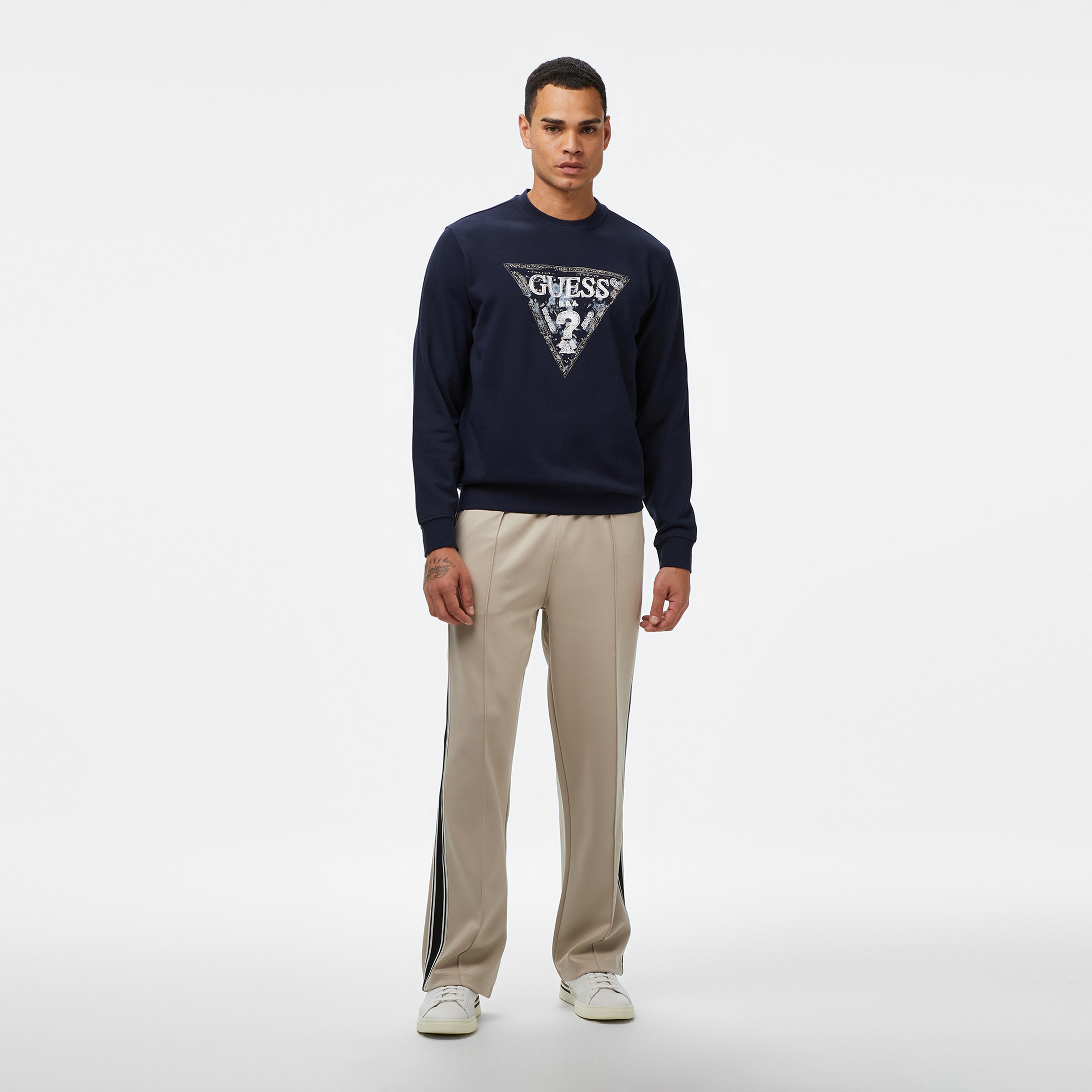Guess Triangle Erkek Lacivert Sweatshirt