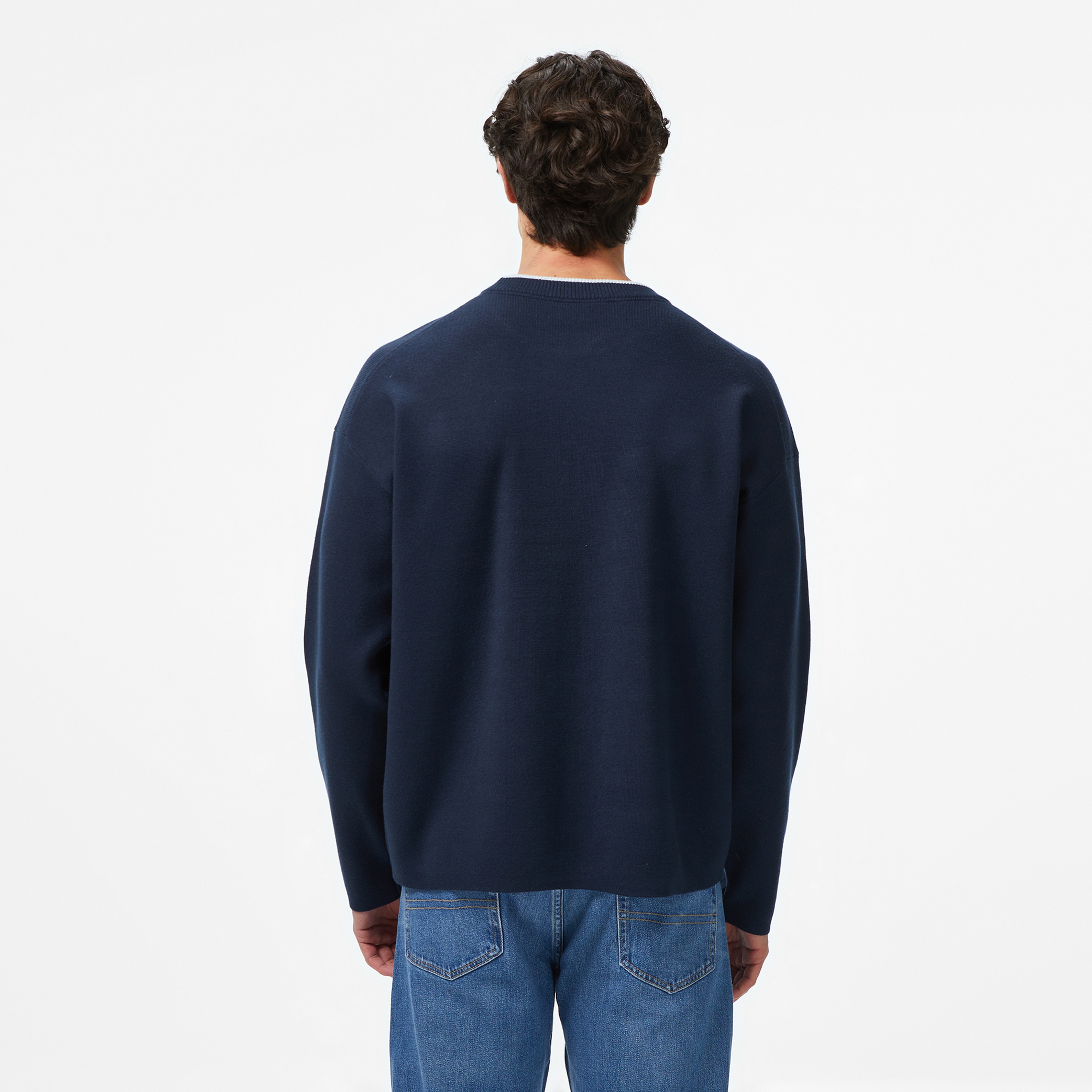 Calvin Klein Embossed Logo Erkek Lacivert Triko