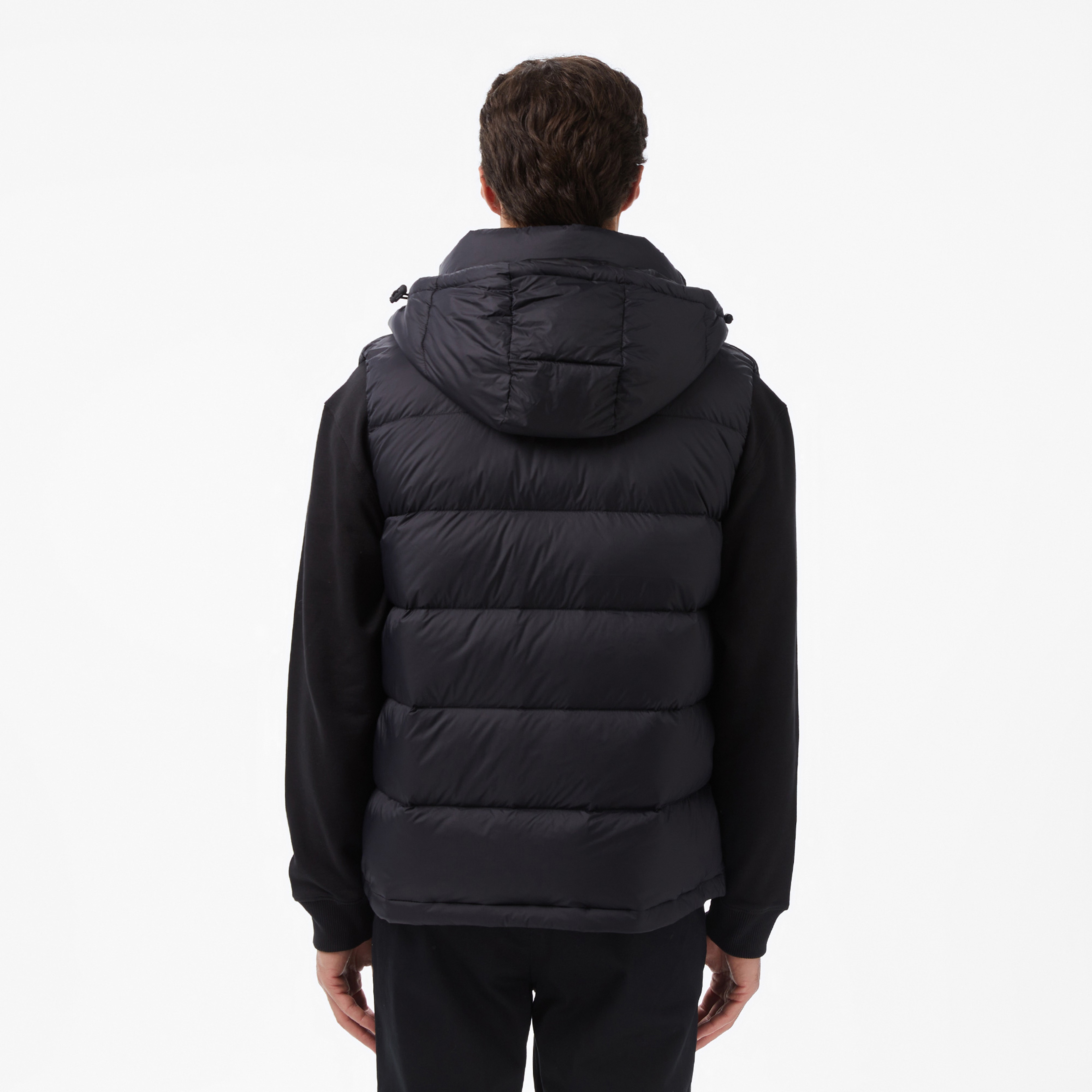 Calvin Klein Nylon Zip Off Hood Down Puf Erkek Siyah Yelek