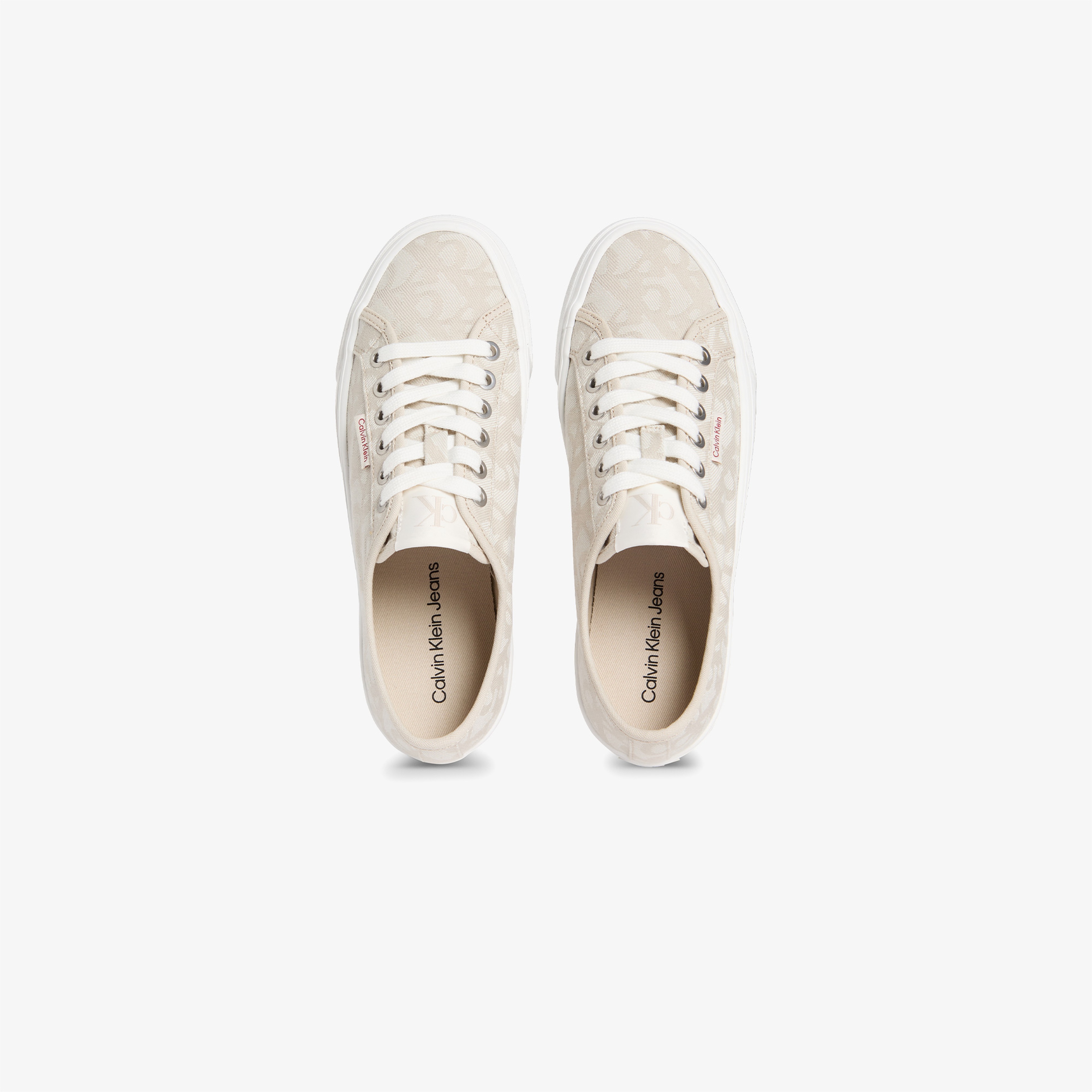 Calvin Klein Flat Jacquard Kadın Bej Sneaker
