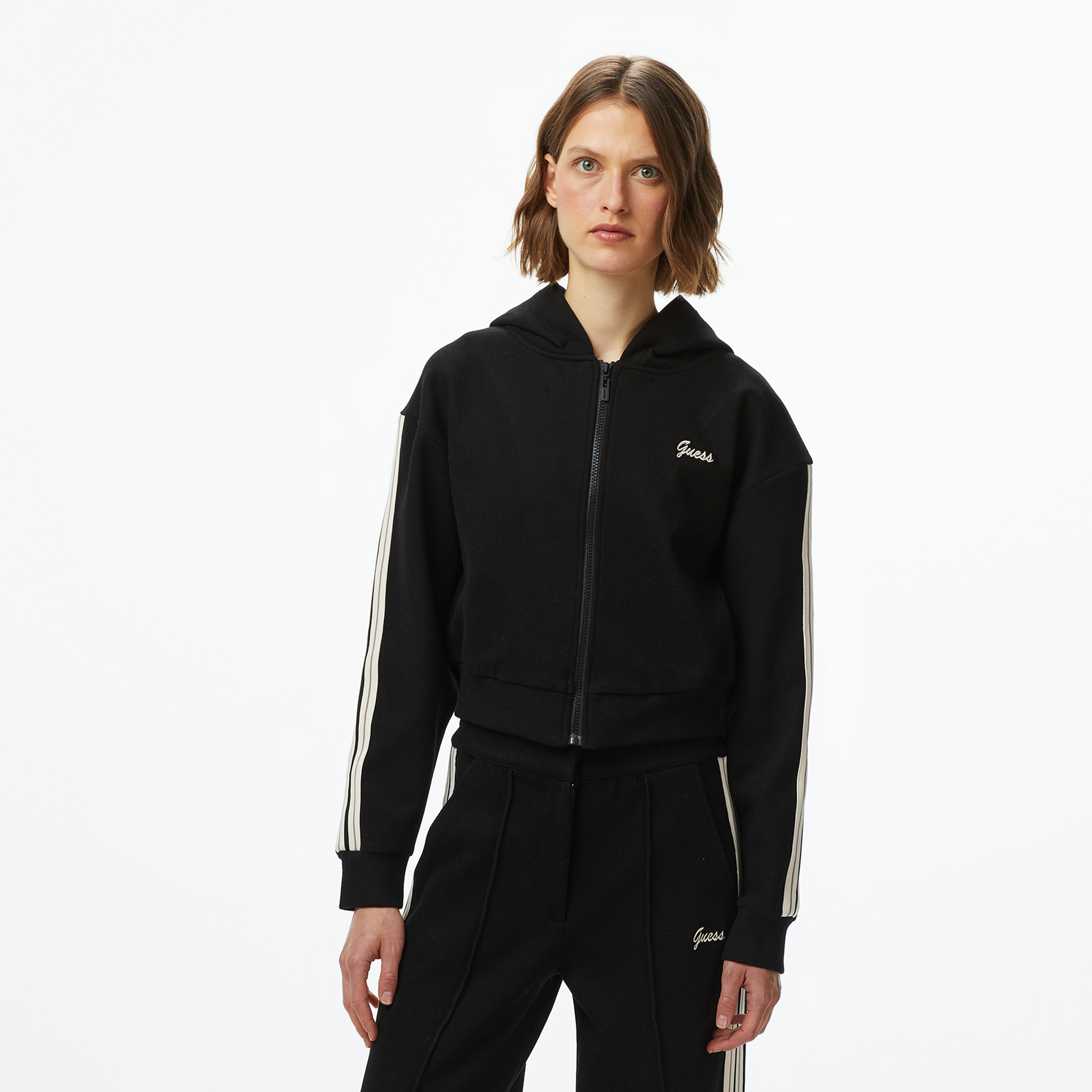 Guess Muriel Yün Karışımlı Kadın Siyah Hoodie