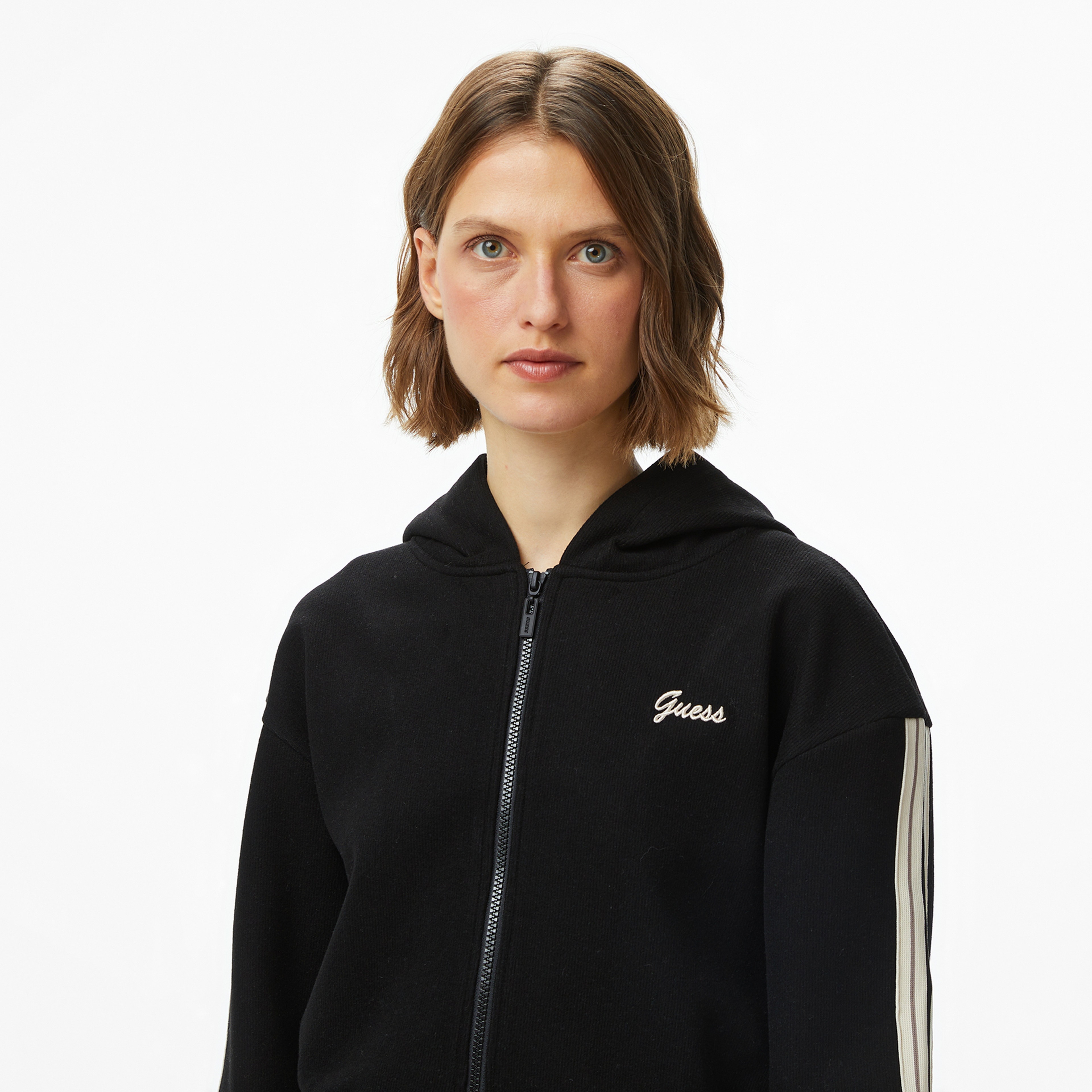 Guess Muriel Yün Karışımlı Kadın Siyah Hoodie