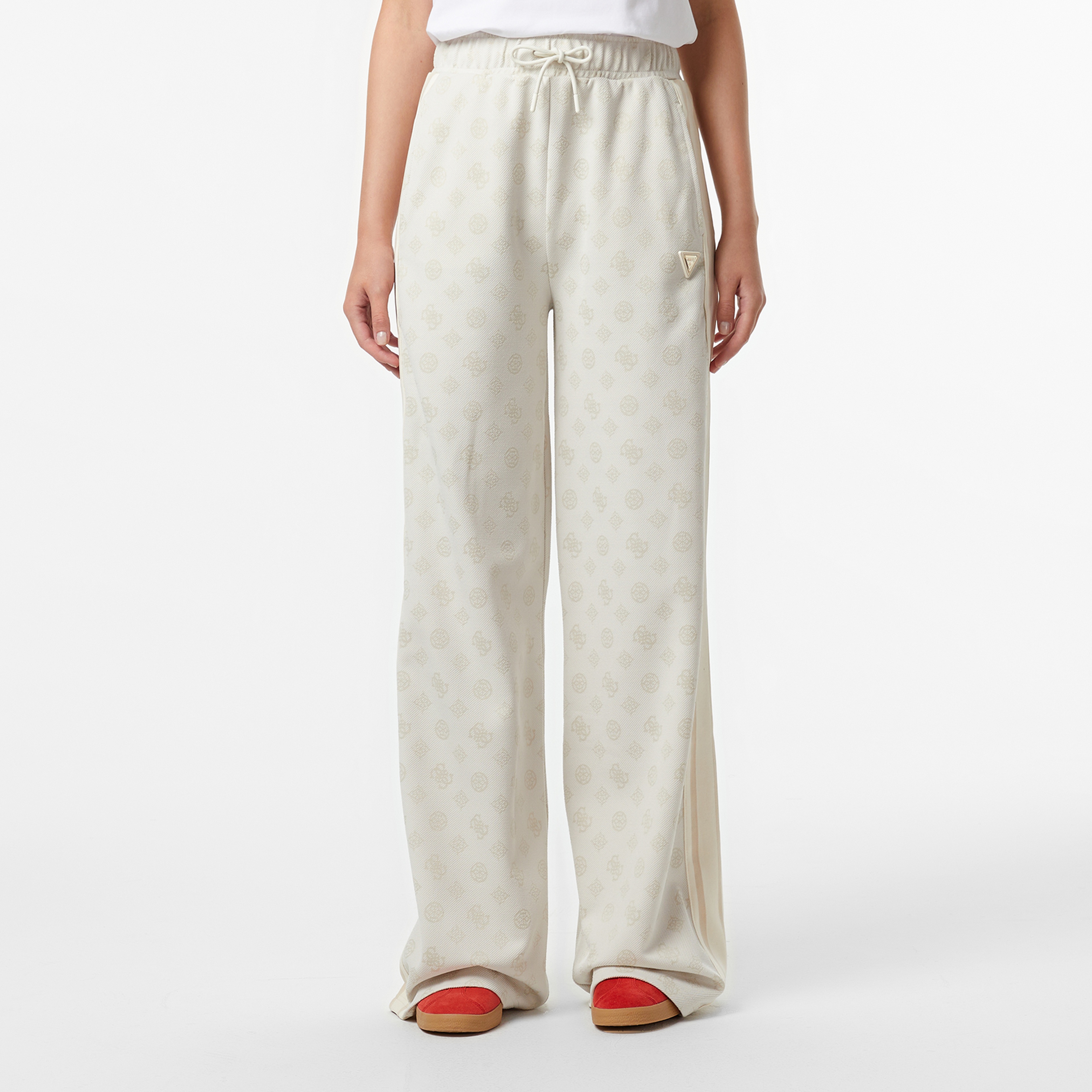 Guess Peony Palazzo Fit Kadın Beyaz Eşofman Altı
