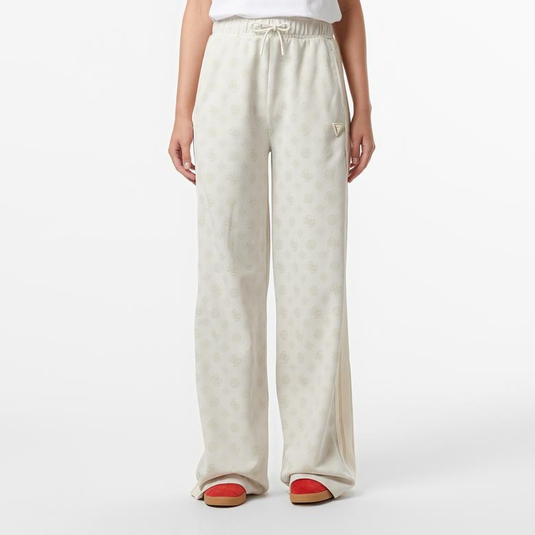 Guess Peony Palazzo Fit Kadın Beyaz Eşofman Altı