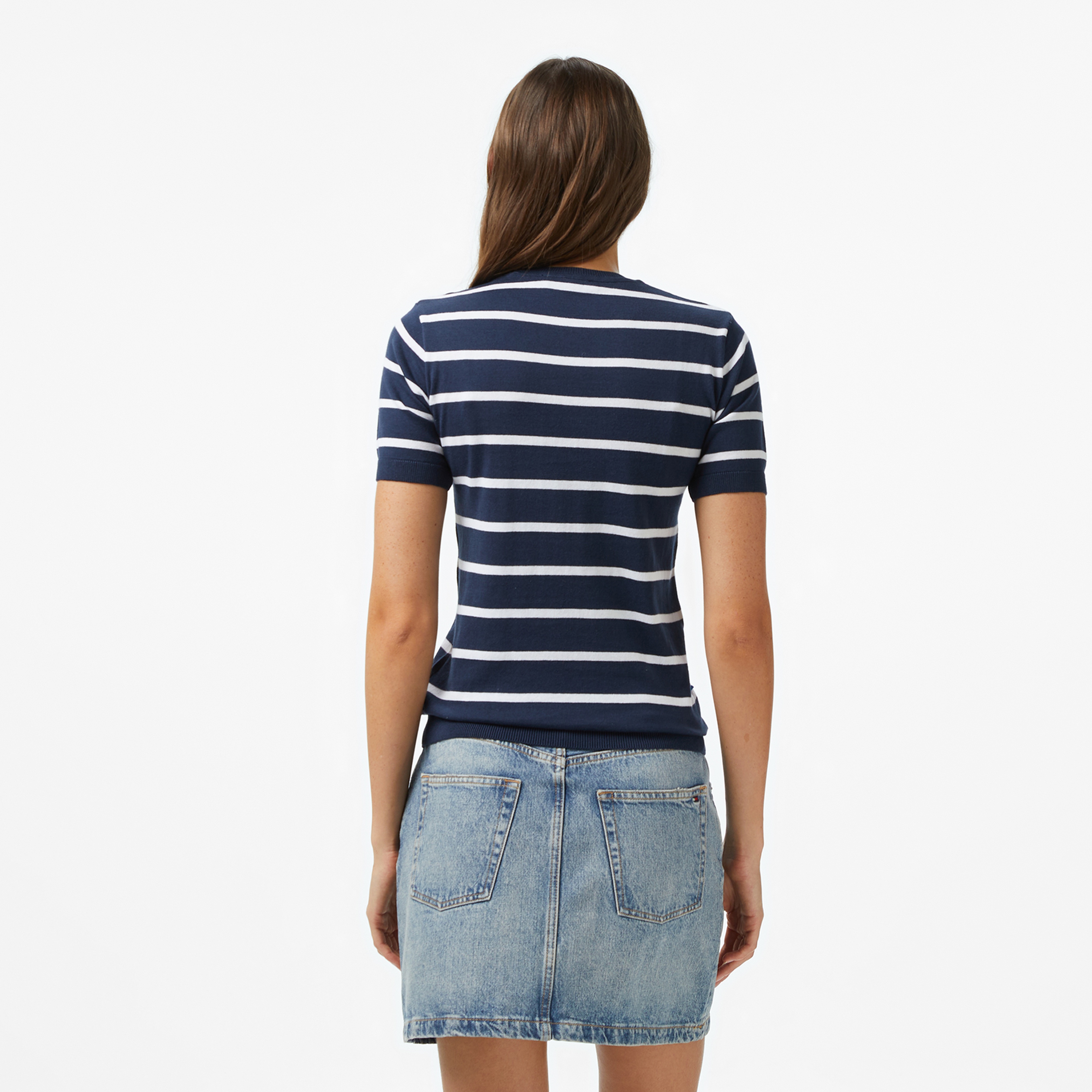 Ucla Misha Kadın Lacivert Bisiklet Yaka Triko T-Shirt