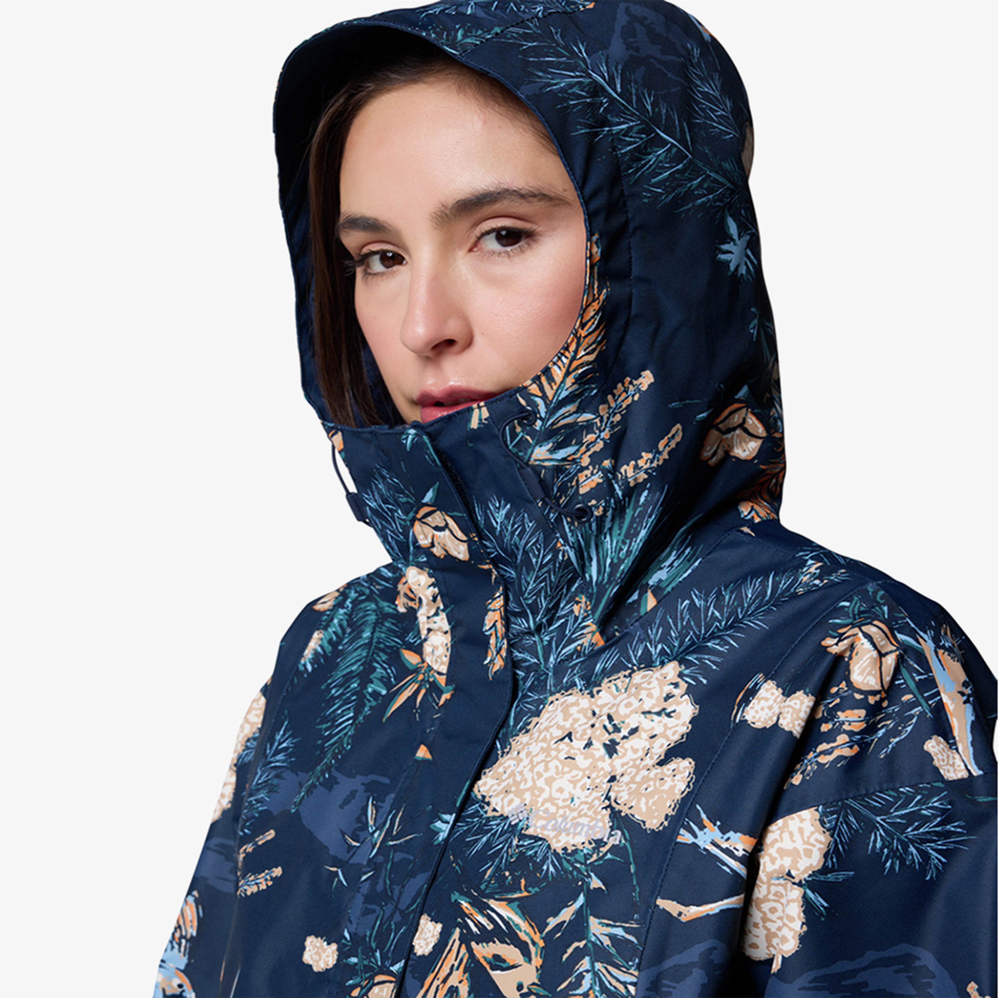 Columbia Hikebound Printed Kadın Lacivert Yağmurluk