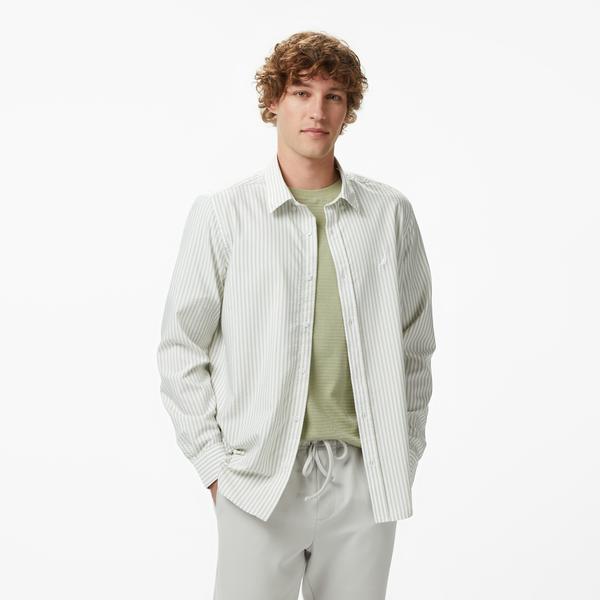 Nautica Erkek Yeşil Regular Fit Çizgili Gömlek