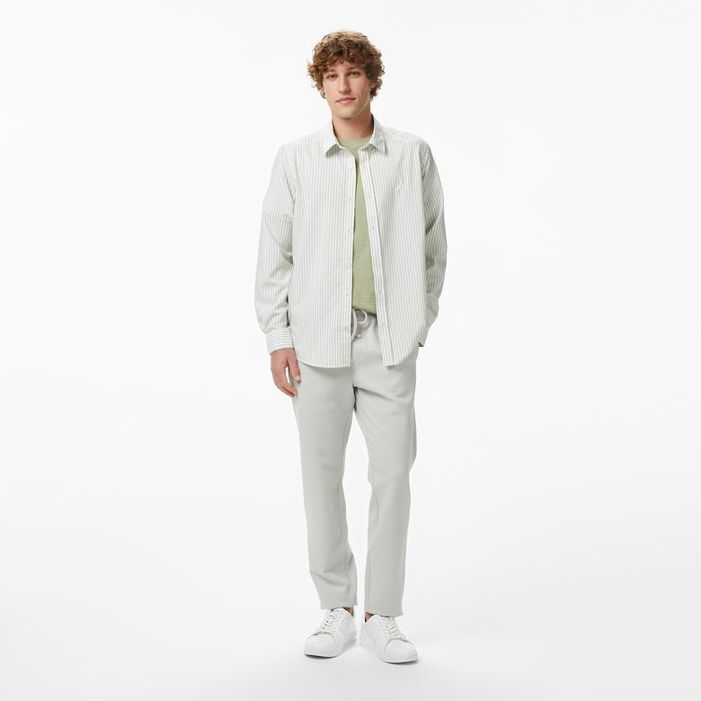 Nautica Erkek Yeşil Regular Fit Çizgili Gömlek