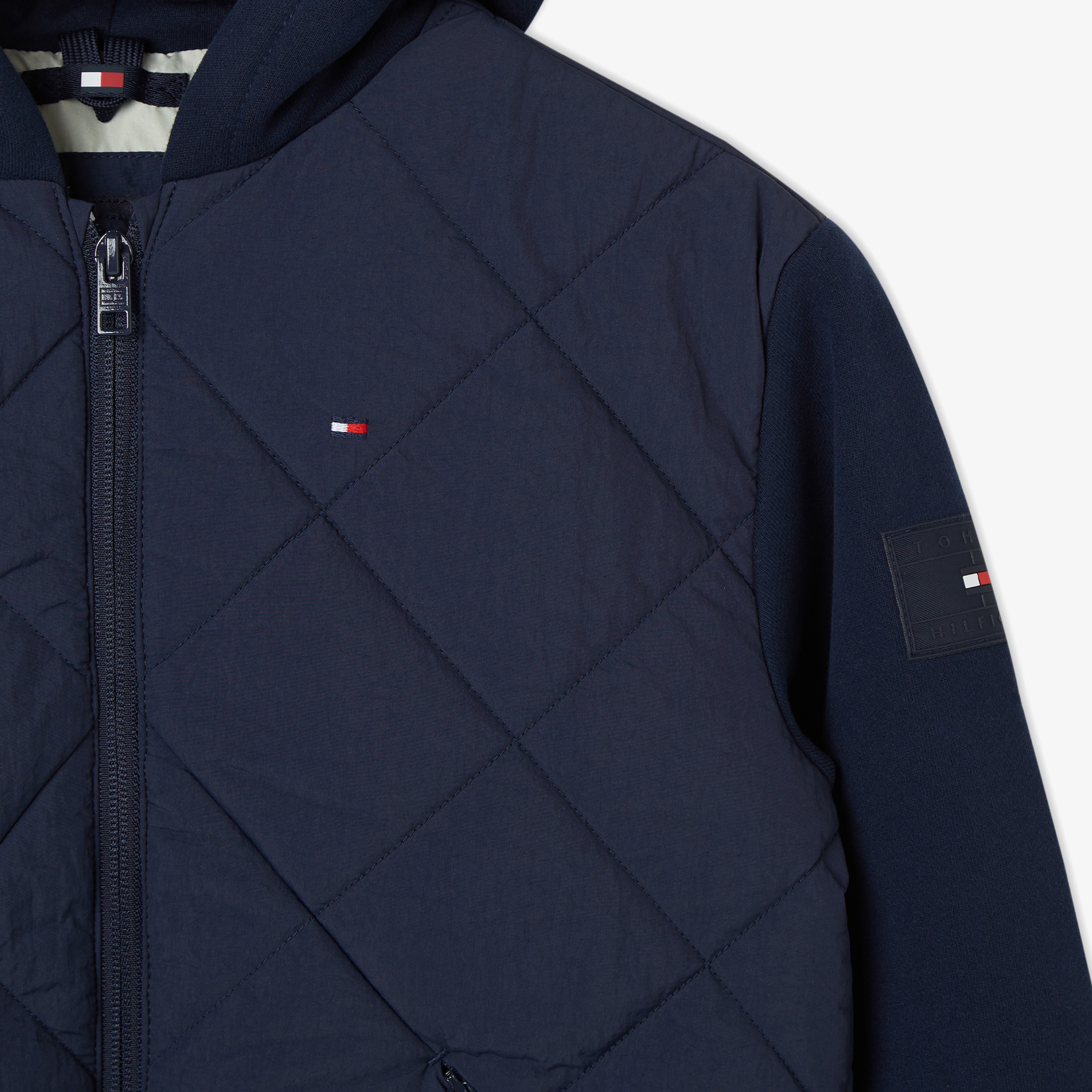 Tommy Hilfiger Mix Media Quilted Çocuk Lacivert Puffer Mont