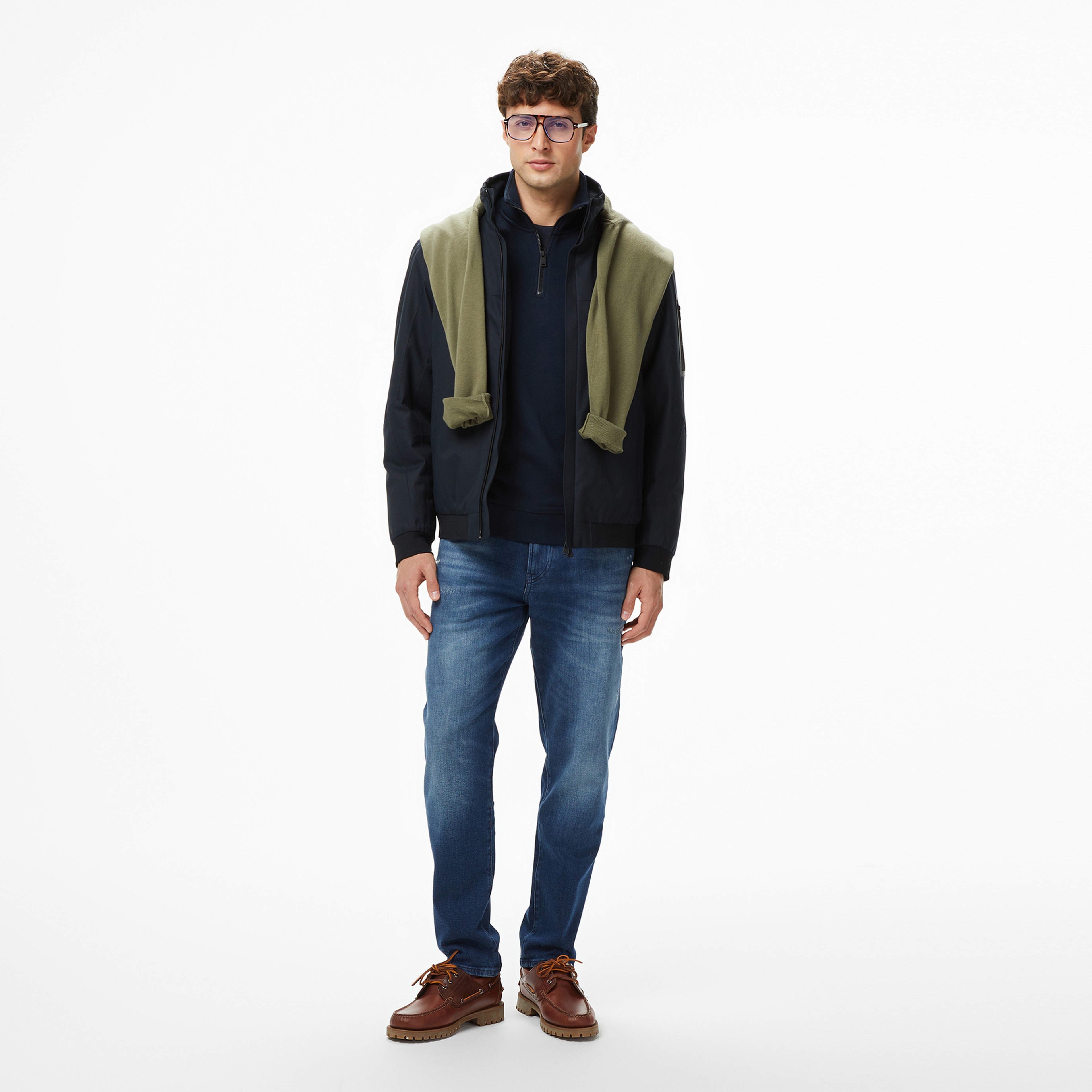 Boss Hexatech Bomber Erkek Lacivert Mont