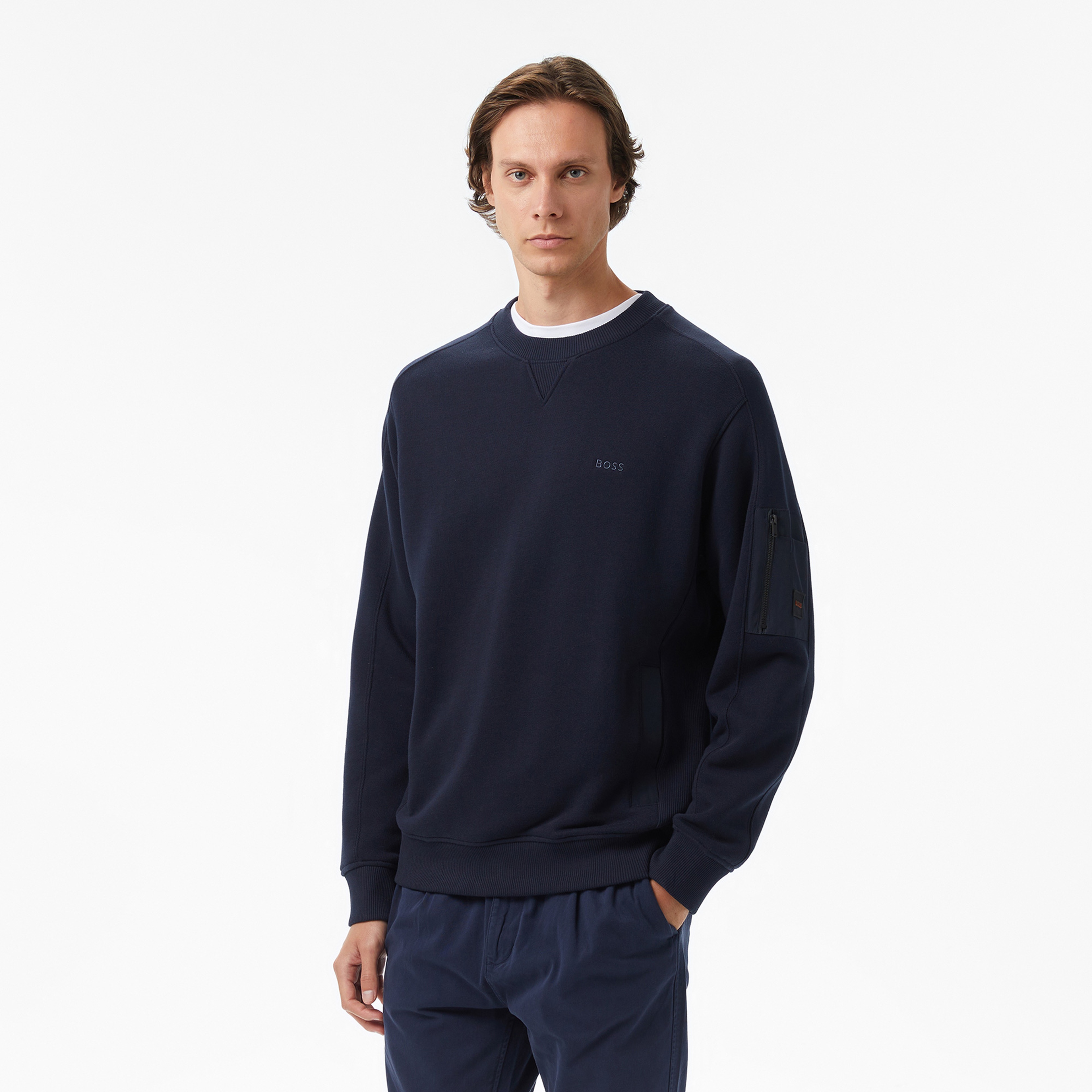 Boss Erkek Koyu Mavi Sweatshirt