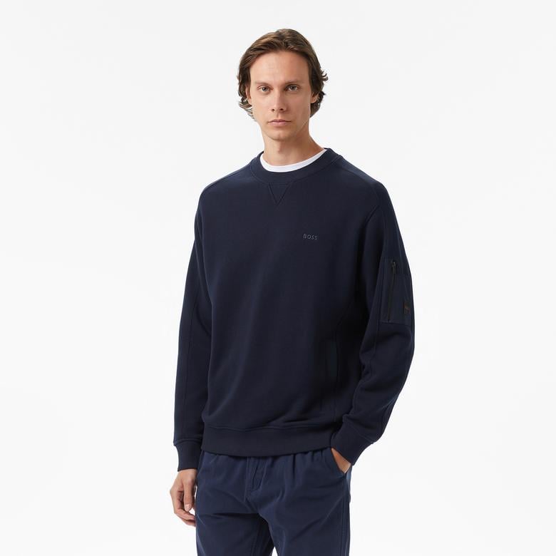 Boss Erkek Koyu Mavi Sweatshirt