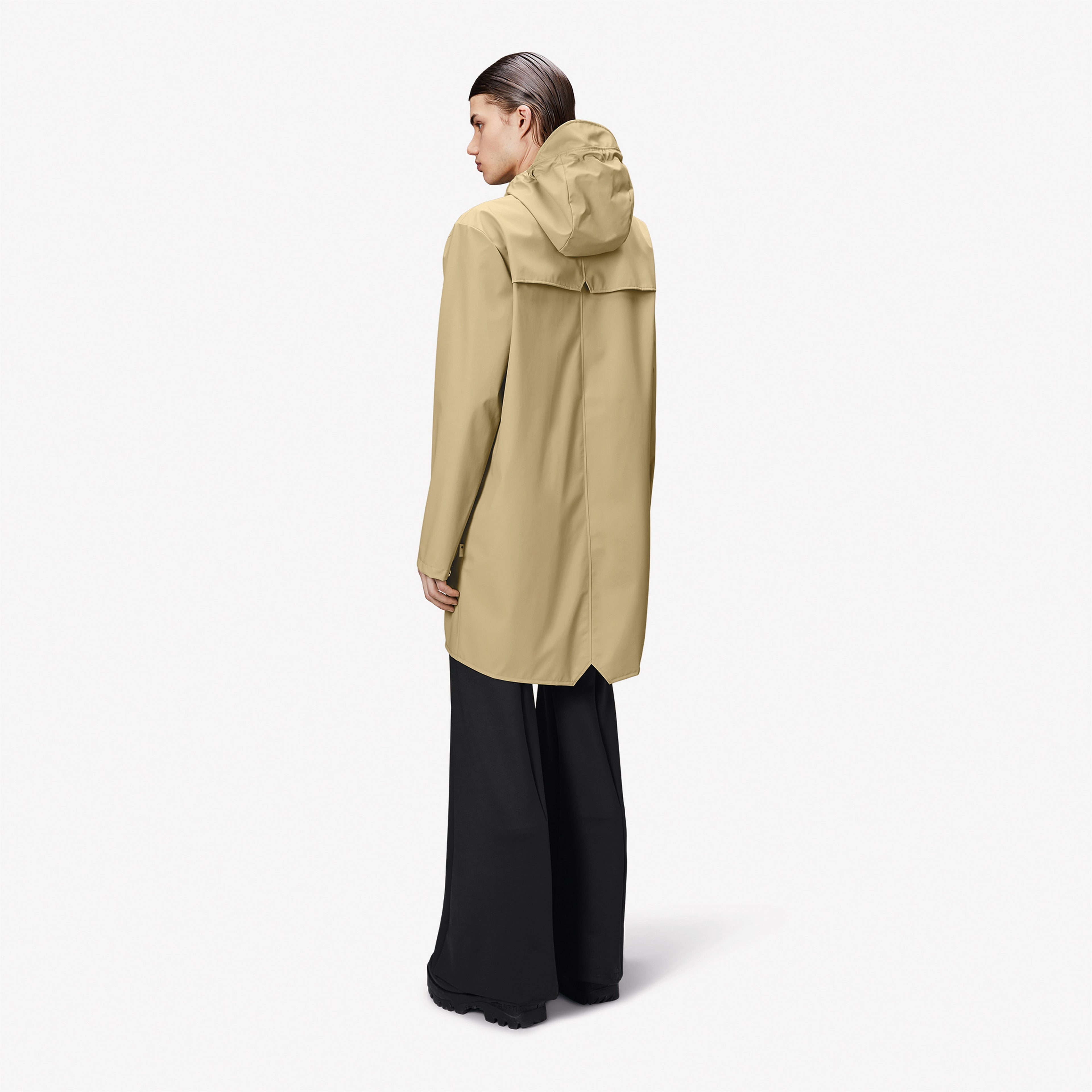 Rains Long Unisex Bej Yağmurluk