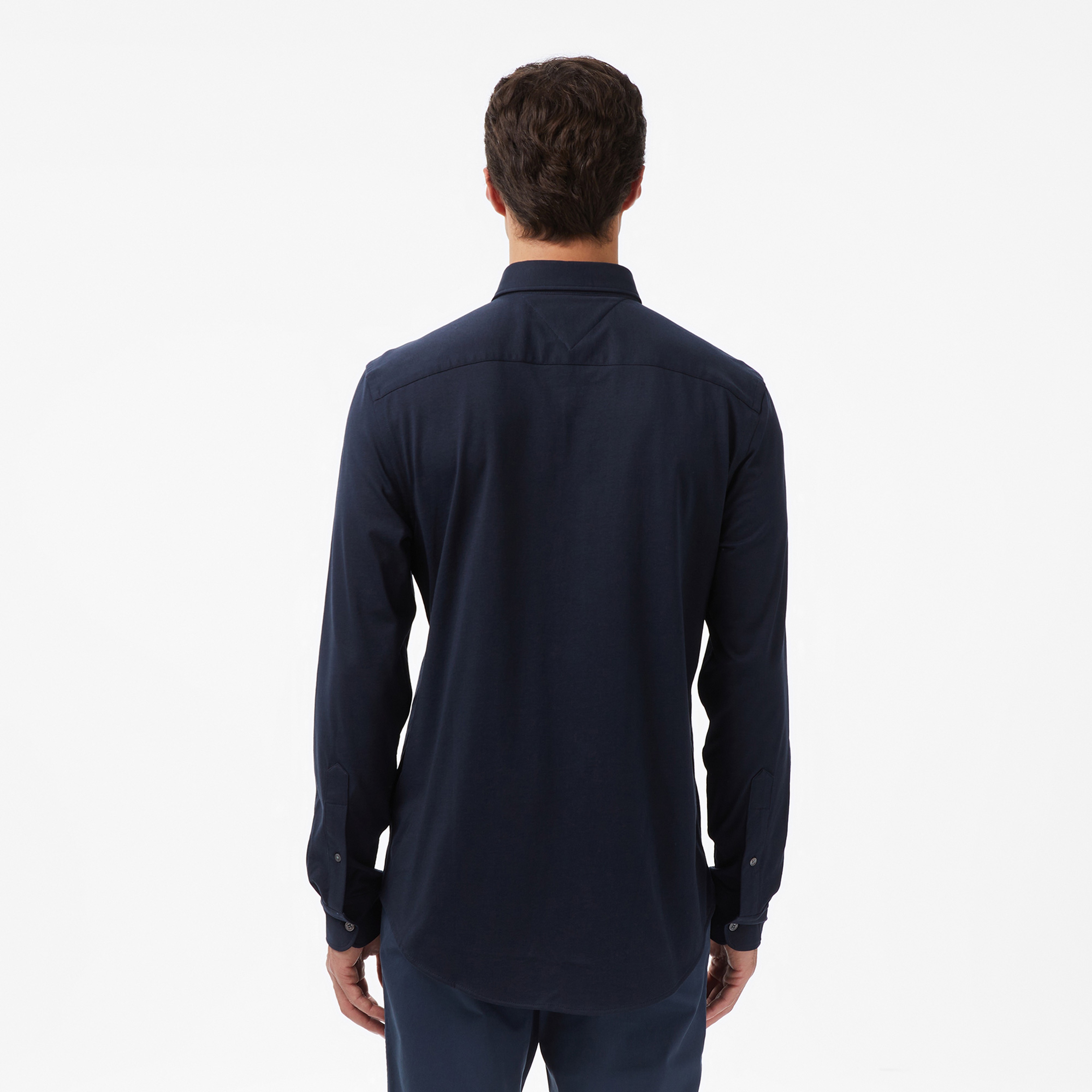 Tommy Hilfiger Performance Knit Solid Erkek Lacivert Gömlek