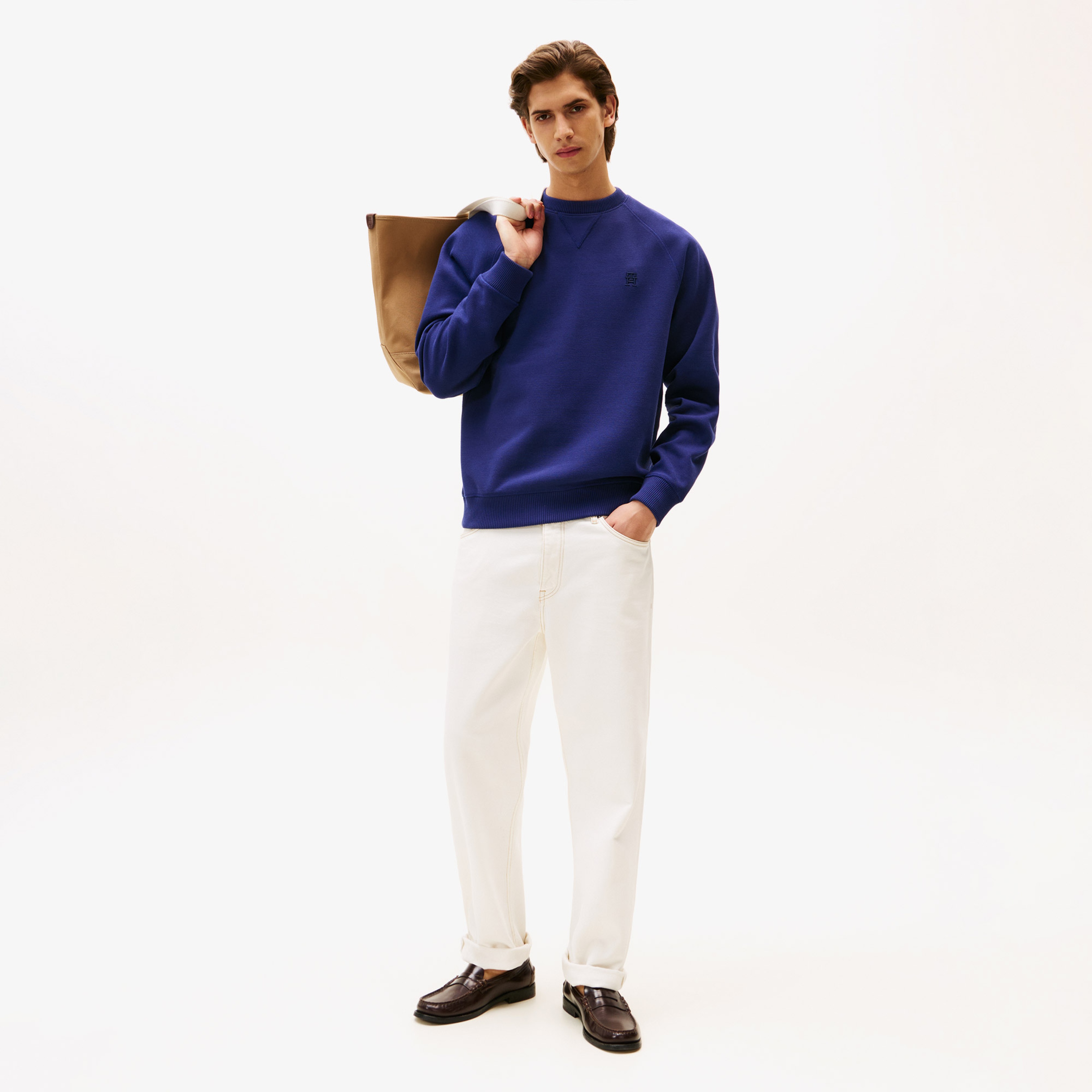 Tommy Hilfiger Monogram Imd Erkek Mavi Sweatshirt