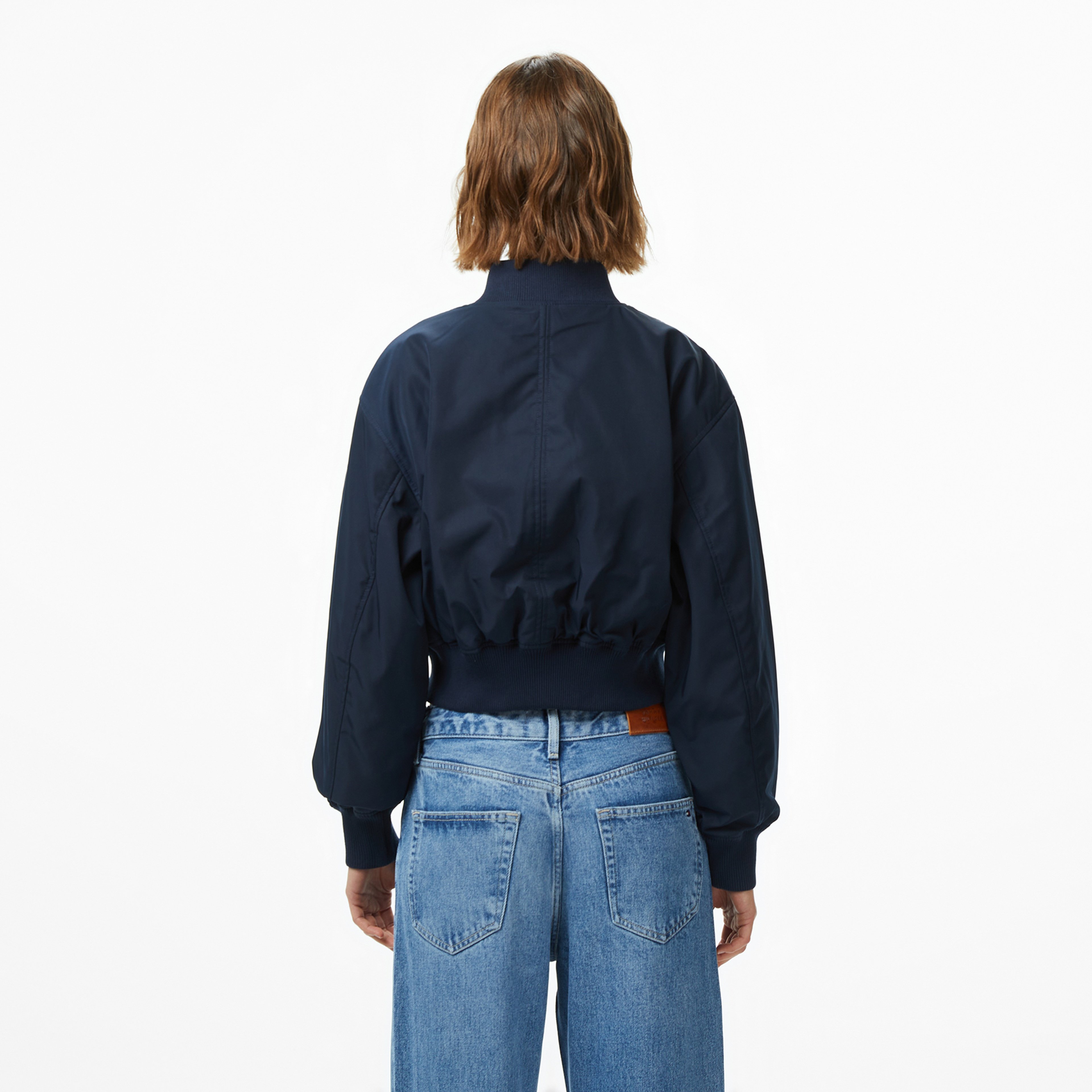 Tommy Hilfiger Nylon Regular Cropped Kadın Bomber Lacivert Ceket