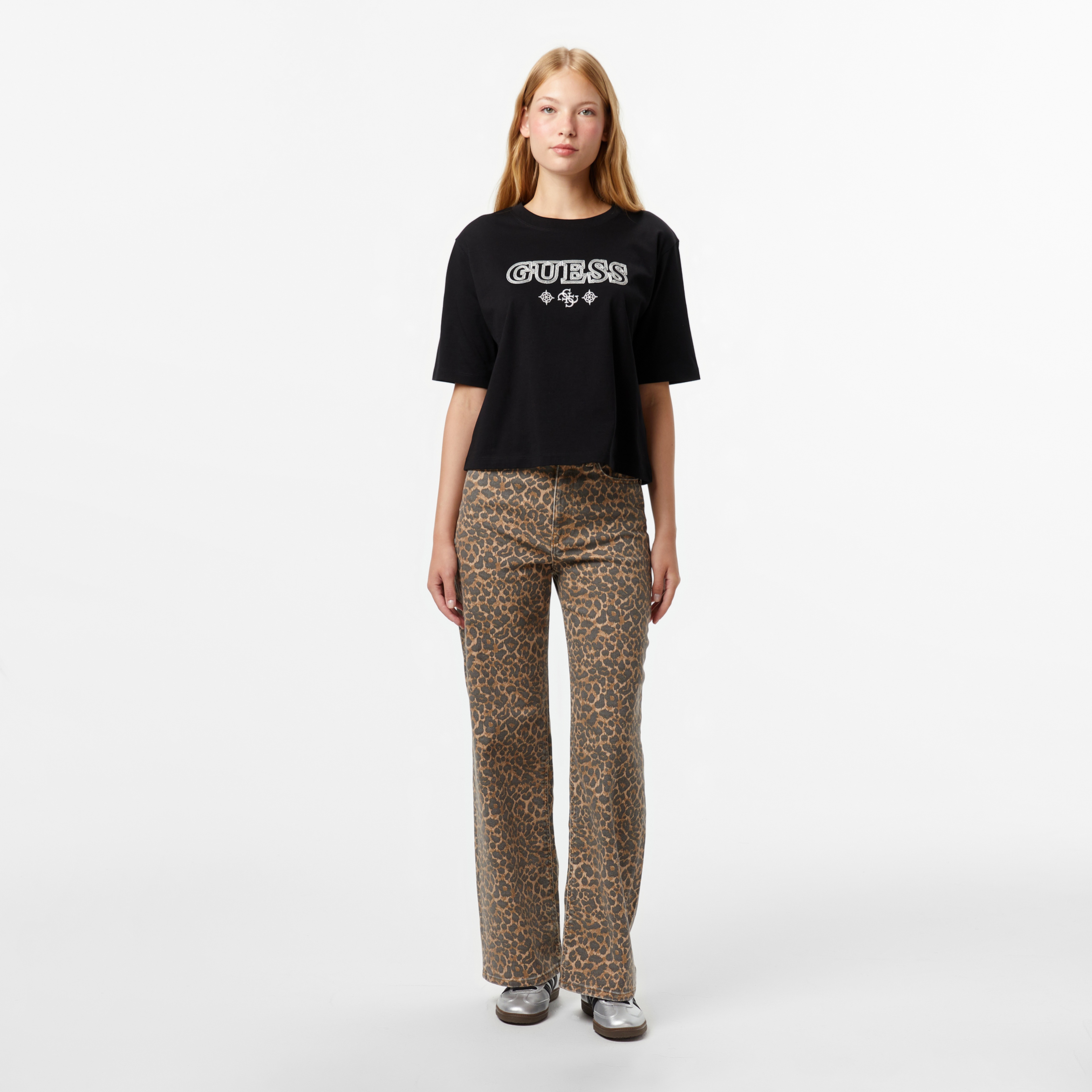 Guess Mirage Relaxed Fit Kadın Renkli Pantolon