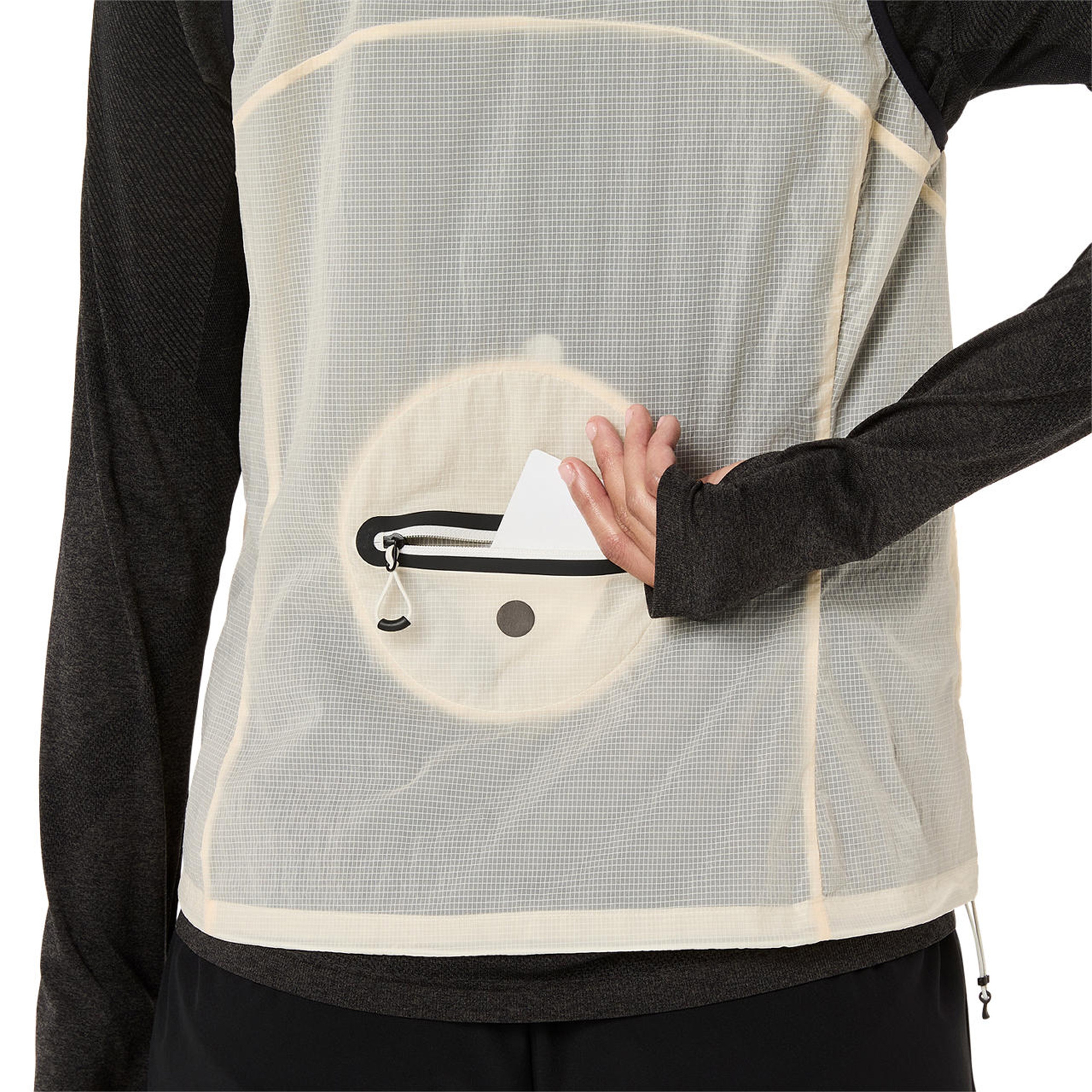 Asics Metarun Packable Gilet Kadın Krem Koşu T-Shirt